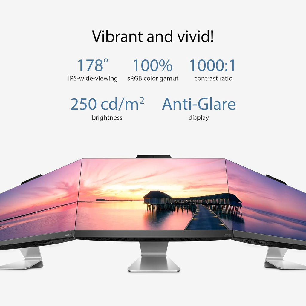 ASUS A3402, 23.8" FHD, 13th Gen, Intel Core i5-1335U, All-in-One PC (8GB RAM/512GB SSD/Windows 11/Office 2021/Black/5.4 Kg) with Wireless Black Keyboard & Mouse, 3 Years Warranty, A3402WVA-BPC002WS