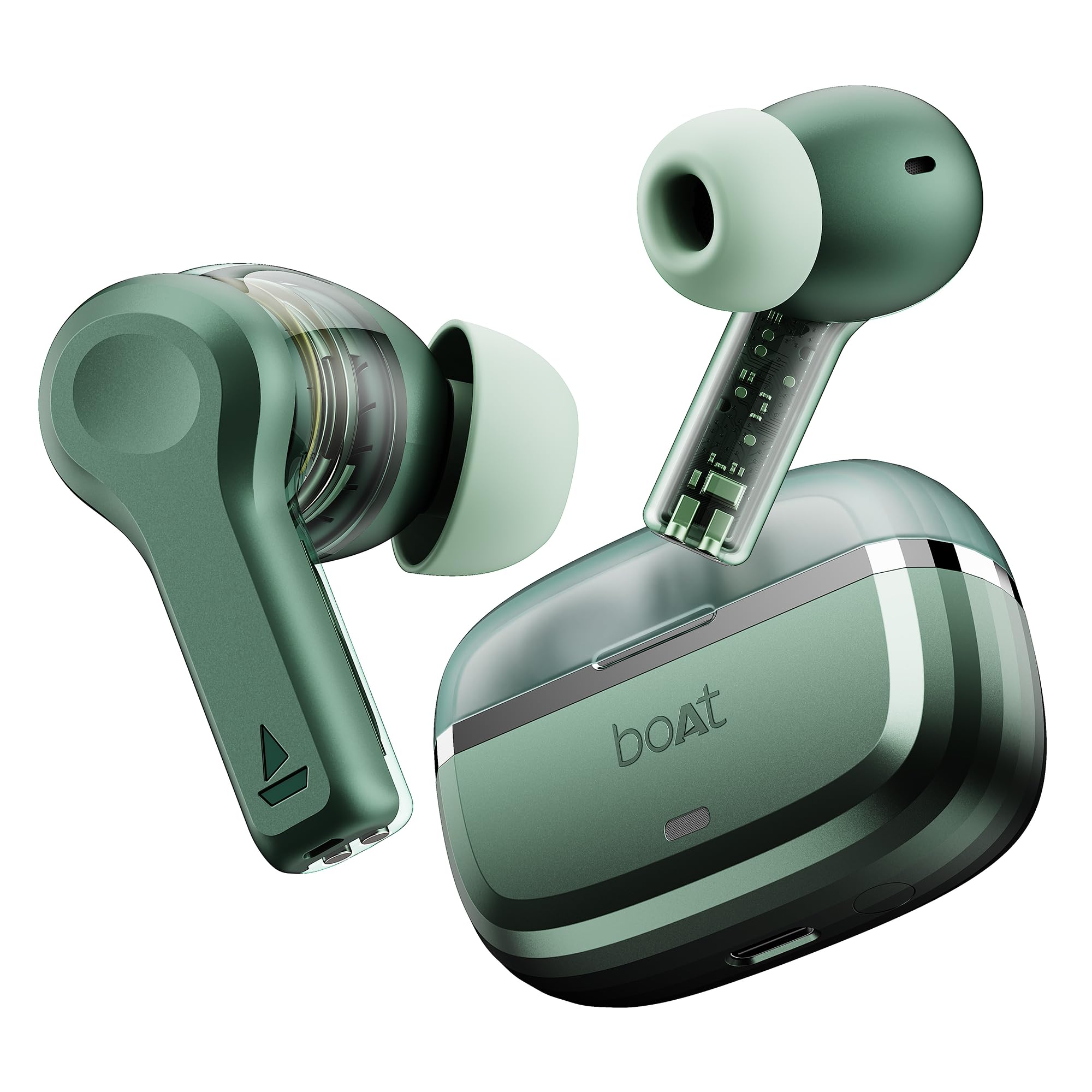 boAt Nirvana Space, 360º Spatial Audio, Active Noise Cancellation (~32dB), 100Hrs Battery,4Mics ENx, Fast Charge, v5.3 Bluetooth Earbuds, TWS Ear Buds Wireless Earphones with mic (Cosmic Black)