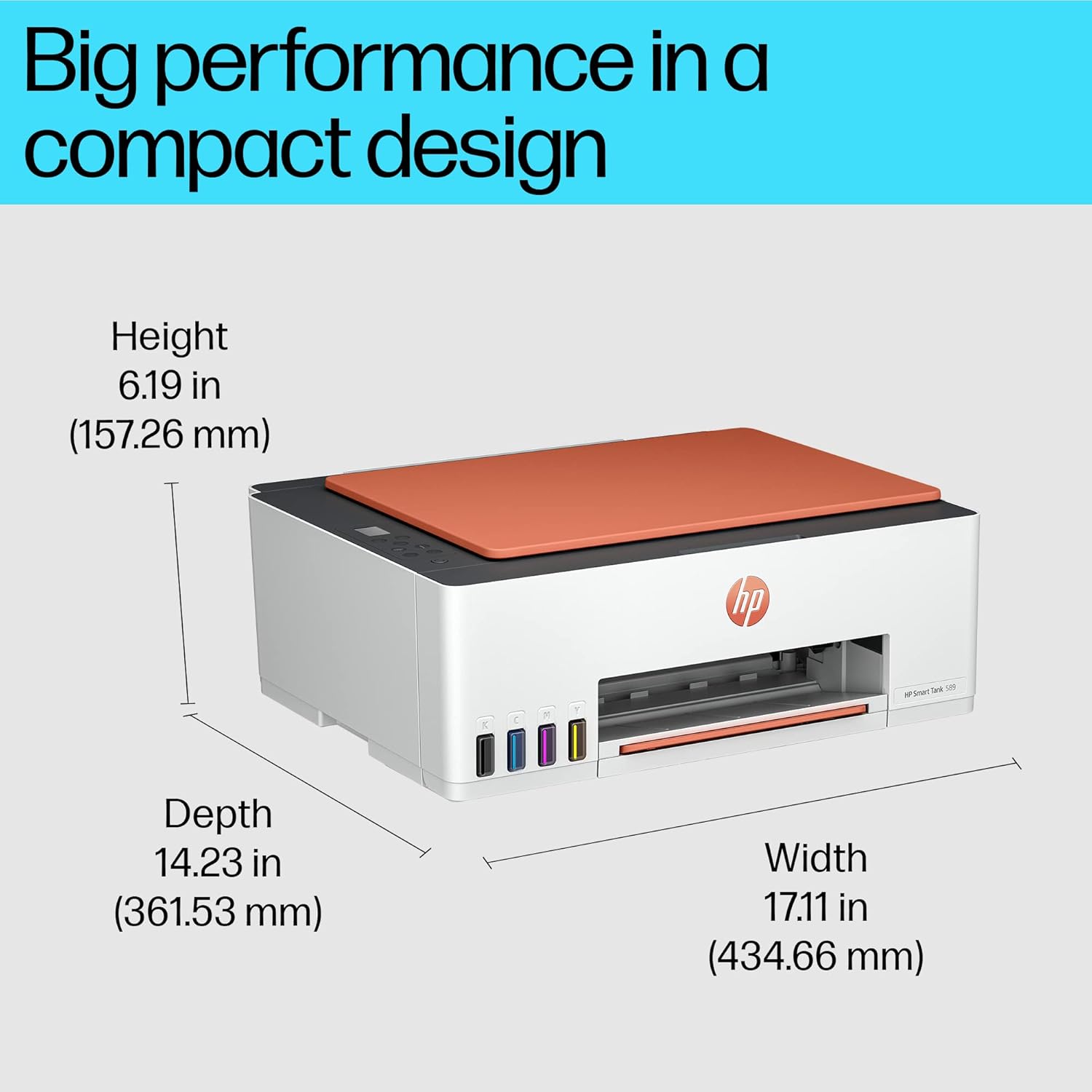 HP Smart Tank 589 All-in-One WiFi Colour Printer – 30 Ppm Speed, High Capacity Ink Tank, Wireless, Ideal for Home & Office Printing, Magenta