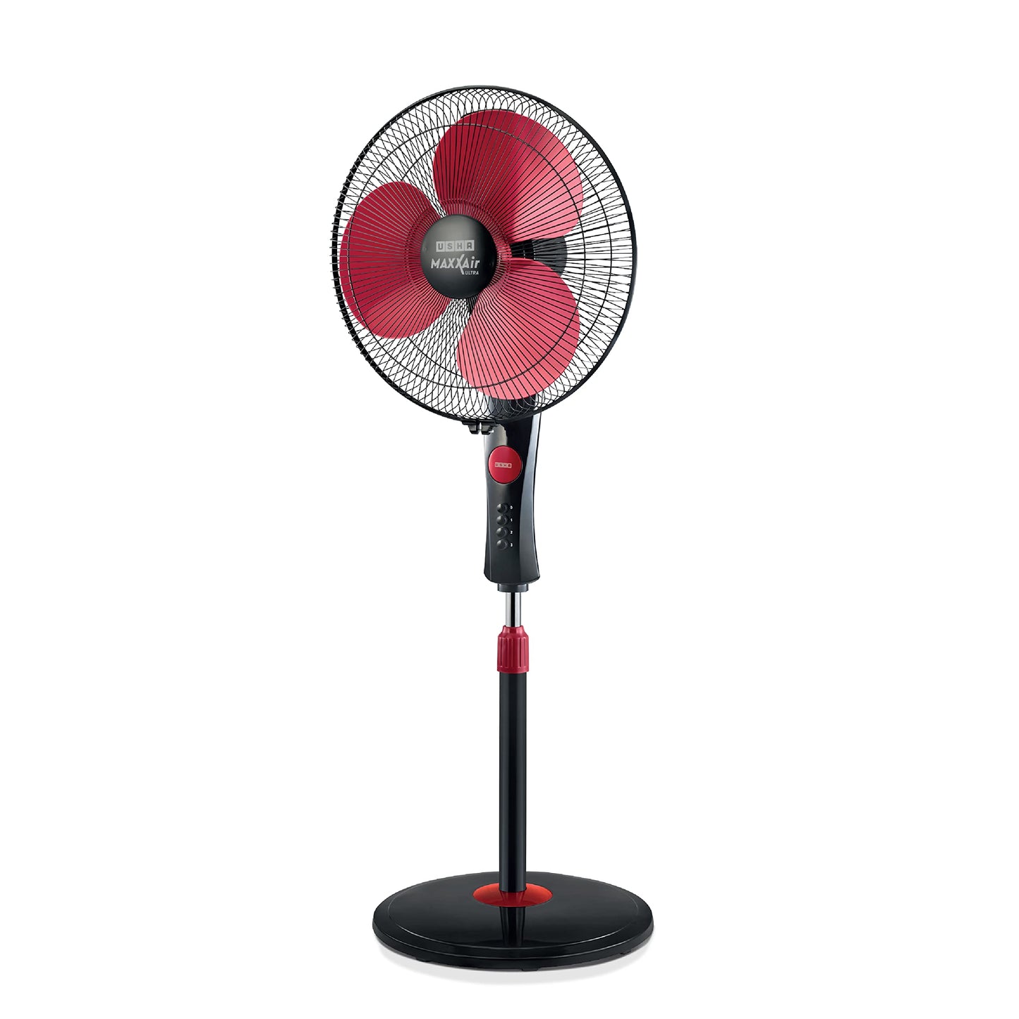 USHA Maxx Air Ultra Pedestal Fan | 400MM Sweep Size | 1350 RPM | Aerodynamic Blade Design for High Air Delivery | Anti - Rust Protection | Copper Motor | Light Blue