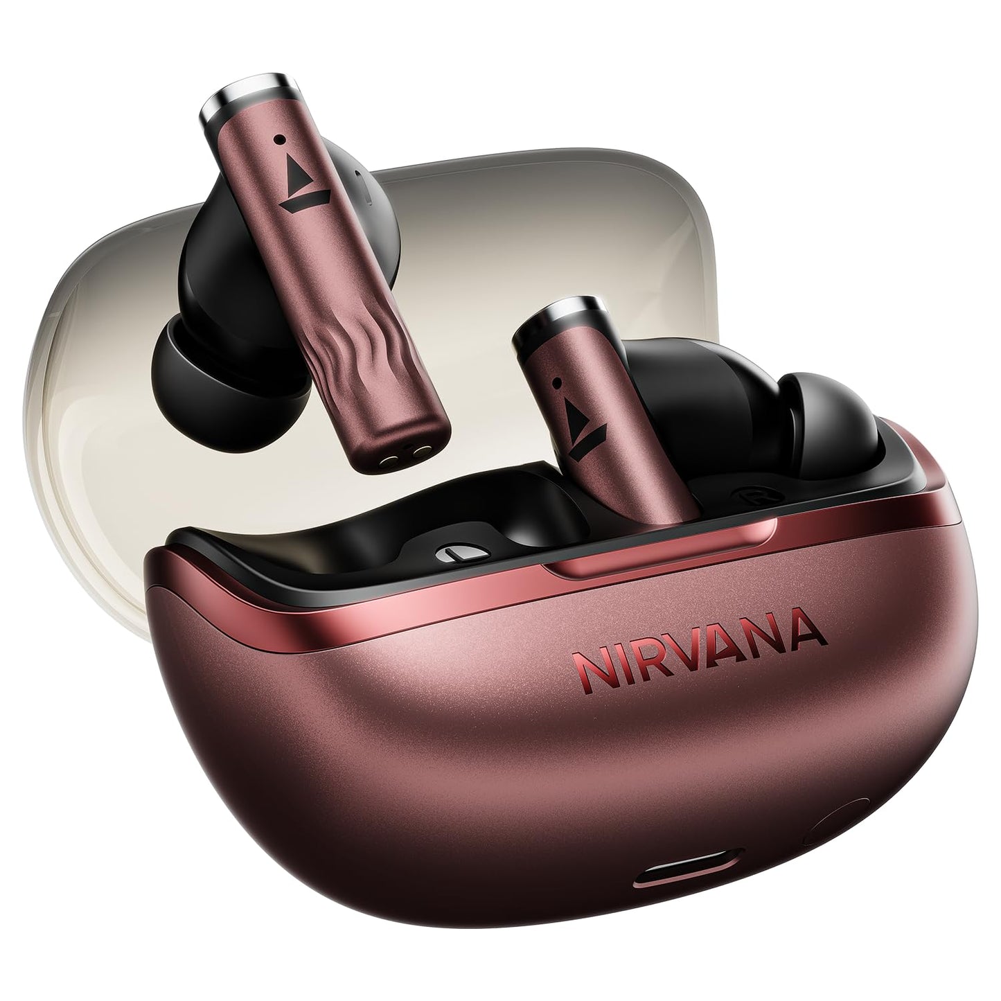 boAt Nirvana Zenith Pro (2025), 50dB Hybrid Adaptive ANC, Spatial Audio, Hi-Res Audio LDAC, 6Mics AI-ENx, 80 Hrs Battery, Bluetooth Earbuds, TWS Ear Buds Wireless Earphones with mic (Platinum Gold)