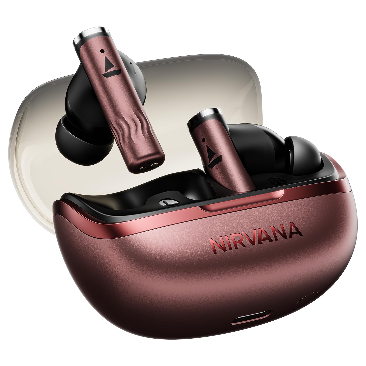 boAt Nirvana Zenith Pro (2025), 50dB Hybrid Adaptive ANC, Spatial Audio, Hi-Res Audio LDAC, 6Mics AI-ENx, 80 Hrs Battery, Bluetooth Earbuds, TWS Ear Buds Wireless Earphones with mic (Platinum Gold)