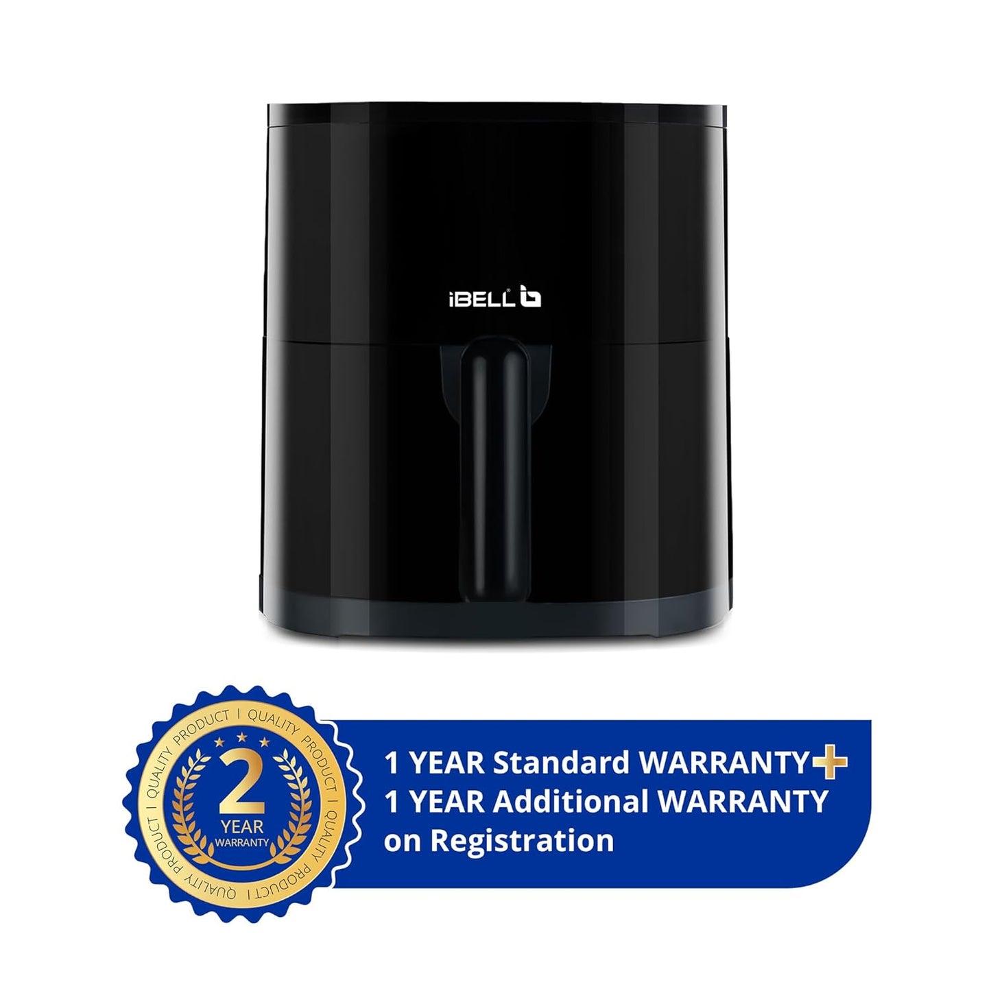 iBELL AEROFRY420DM Air Fryer 4.2 Litre - 1500W with Multiple Cooking Options, Dishwasher Safe, Non-stick Coating & Adjustable Temperature Control (Black)