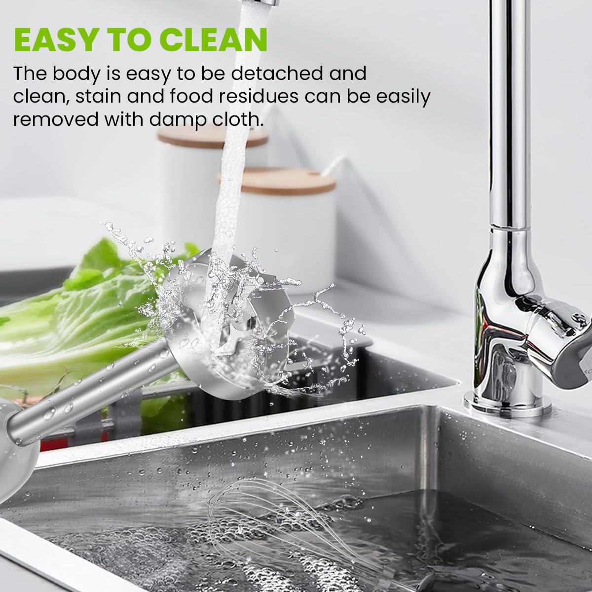 INALSA Hand Blender 1500 W|Silent DC Copper Motor|European Stepless Variable Speed Design| X.Large 1L Chopper|Unique Potato Masher| Detachable| Stainless Steel-Robot INOX 1500 StepUp