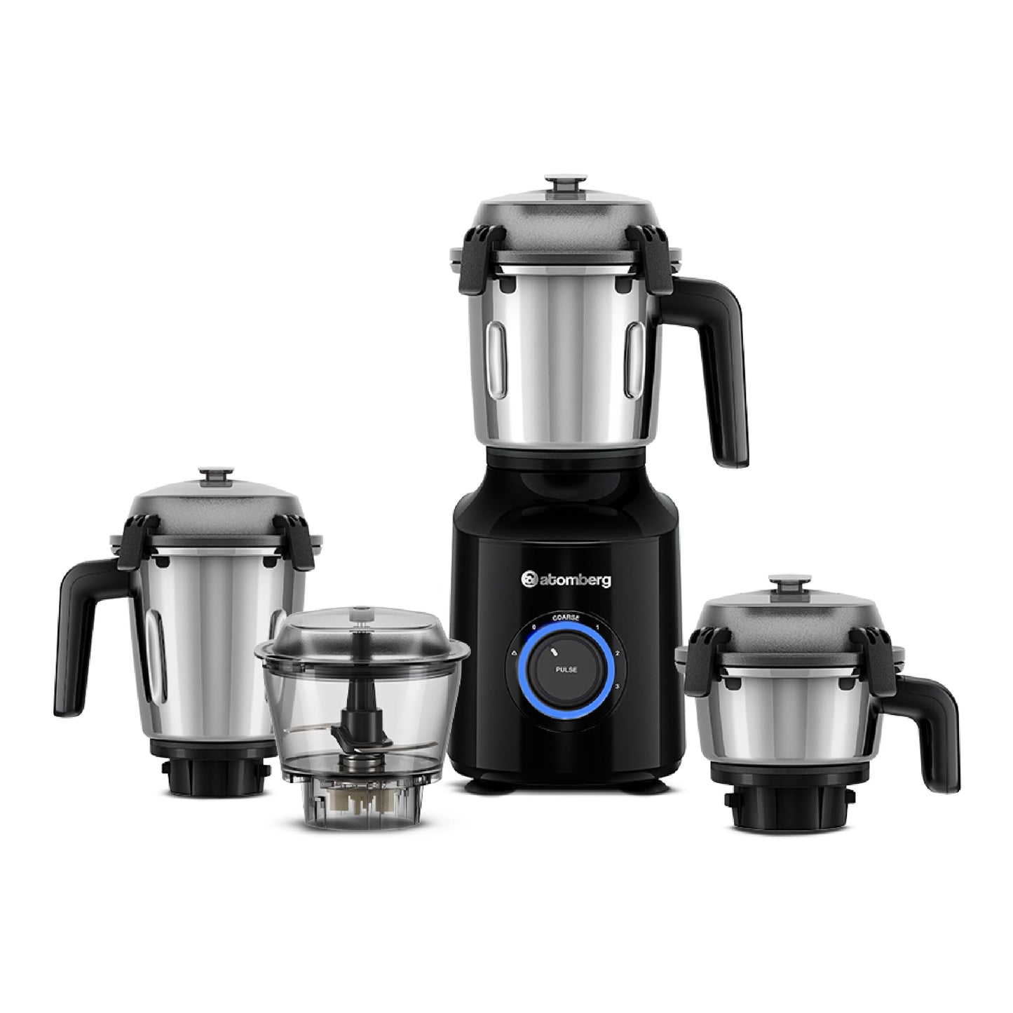 Atomberg Zenova Mixer Grinder | Unique Coarse Mode for Silbatta-like Texture | Intelligent BLDC Motor | Safety Features | 4 Jars including Chopper | Hands-Free Operation (Red Wine)