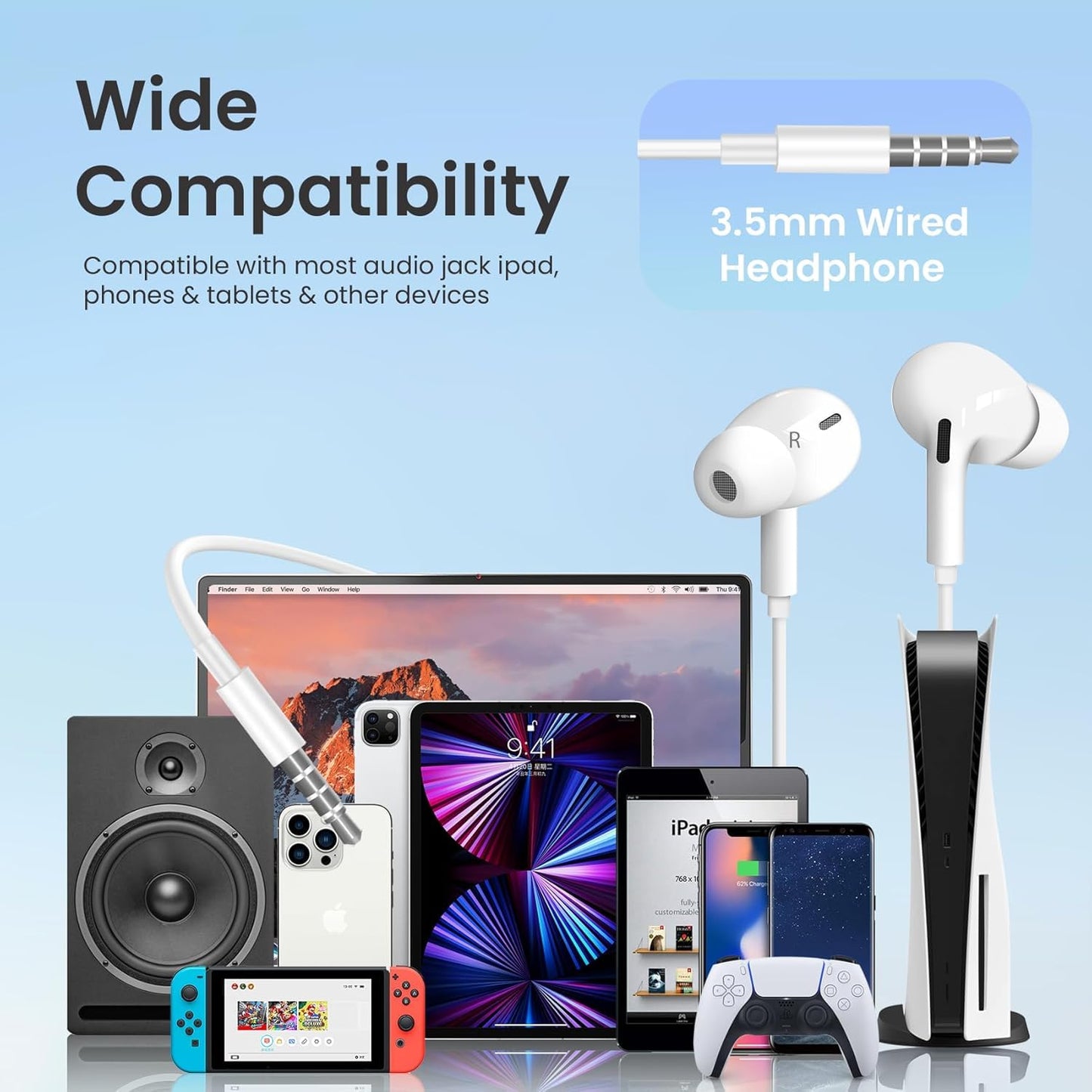 ONE43 Earphone,Wired Earphone Turbo BASS Sound for All Devices Full BASS Sound and Clear MIC for Calling (Classic)