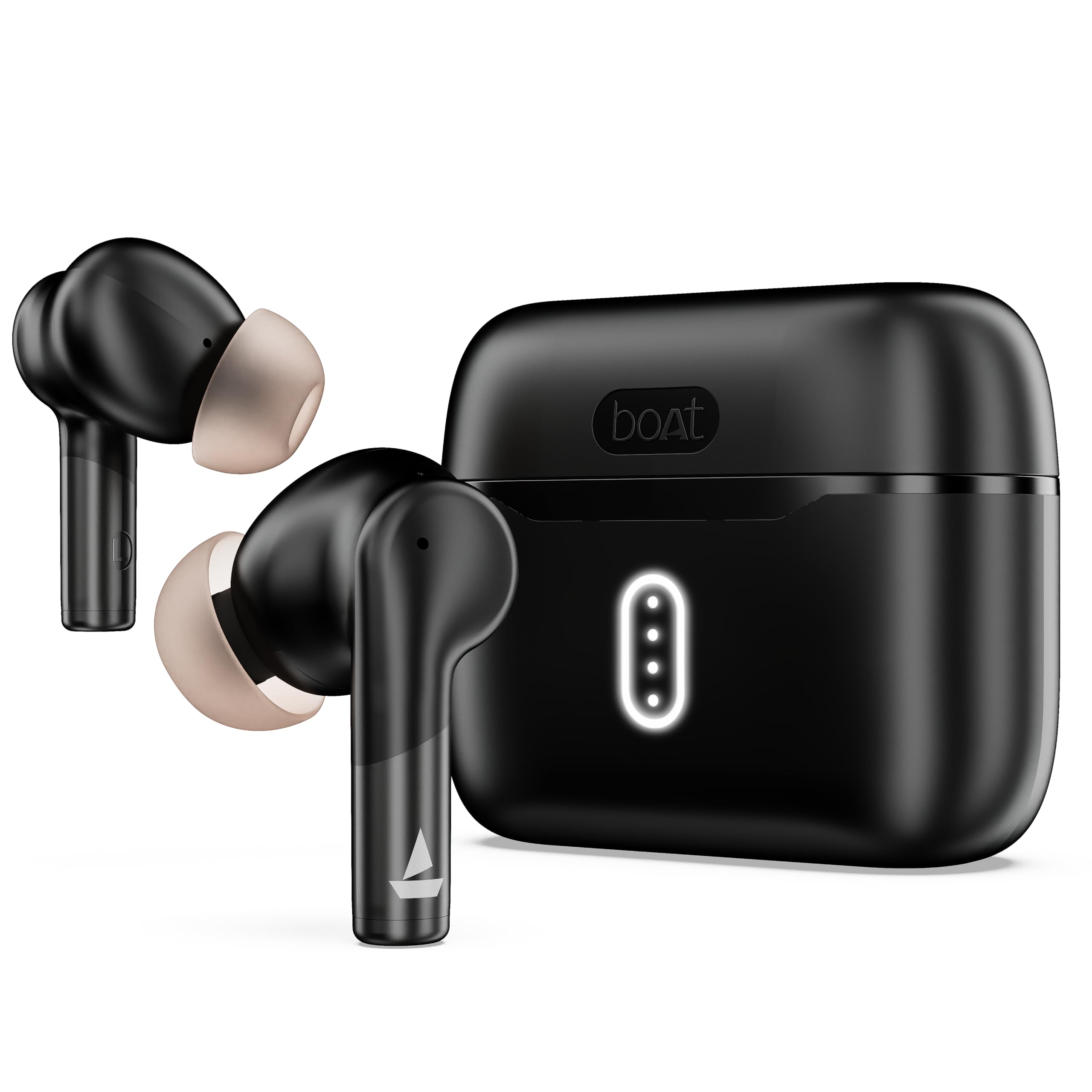 boAt Airdopes 141/8, Low Latency, ENx Tech, 42HRS Battery, Fast Charge, IWP, IPX4, v5.1 Bluetooth Earbuds, TWS Ear Buds Wireless Earphones with mic (Bold Black)