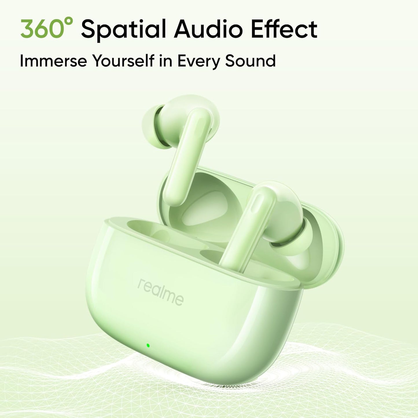 realme Buds N1 True Wireless in-Ear Earbuds with 46dB Hybrid ANC, 360° Spatial Audio, 12.4mm Dynamic Bass Driver, Upto 40Hrs Battery and Fast Charging (Energizing Green)