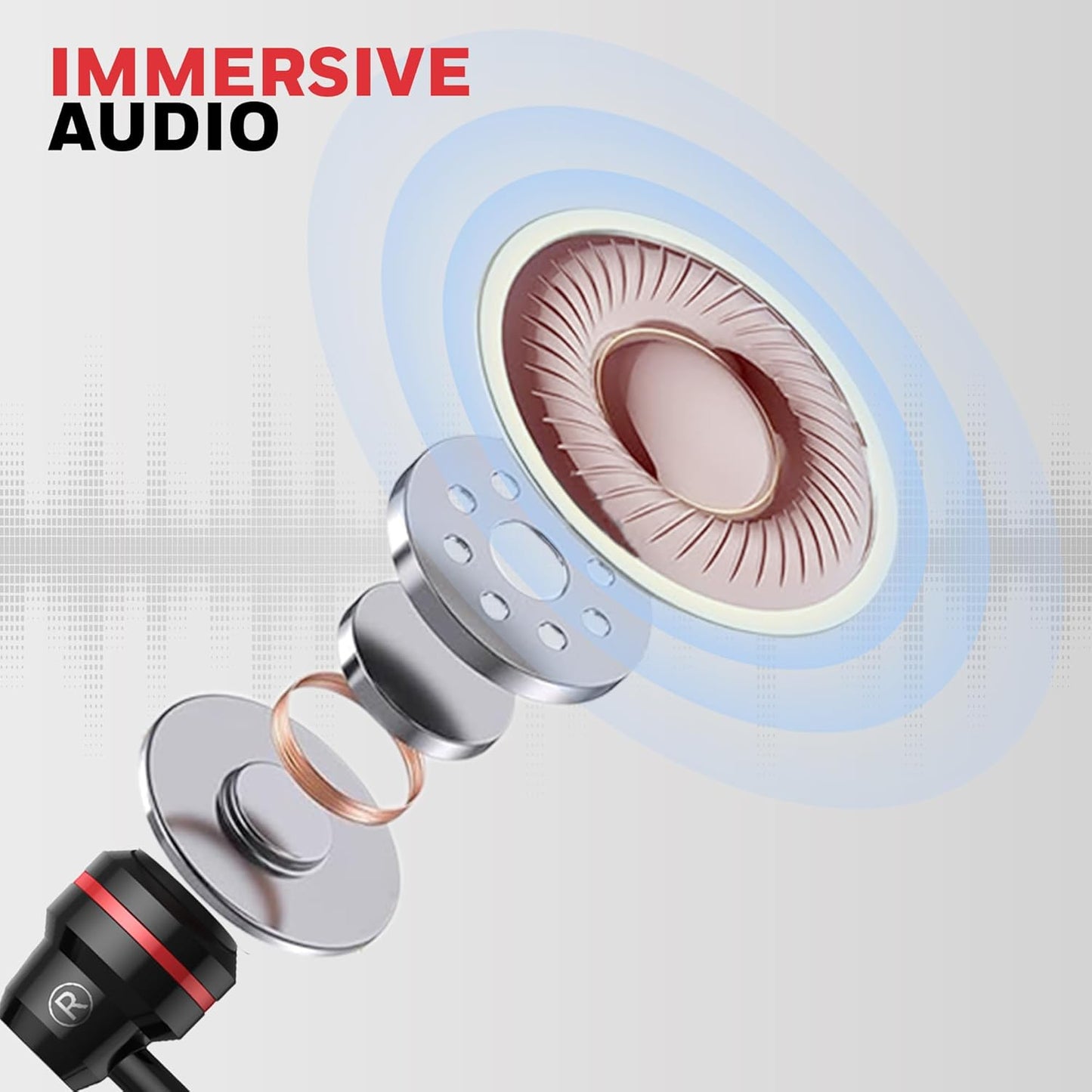 Honeywell Moxie V50 Wired Earphones with Built in Mic, 10mm*2 Drivers, Passive Noise Cancellation, Deep Bass & Clear Sound, Ultra HD Mic Quality, 3.5mm AUX, Voice Assistant Enabled, 1.2 Mtr