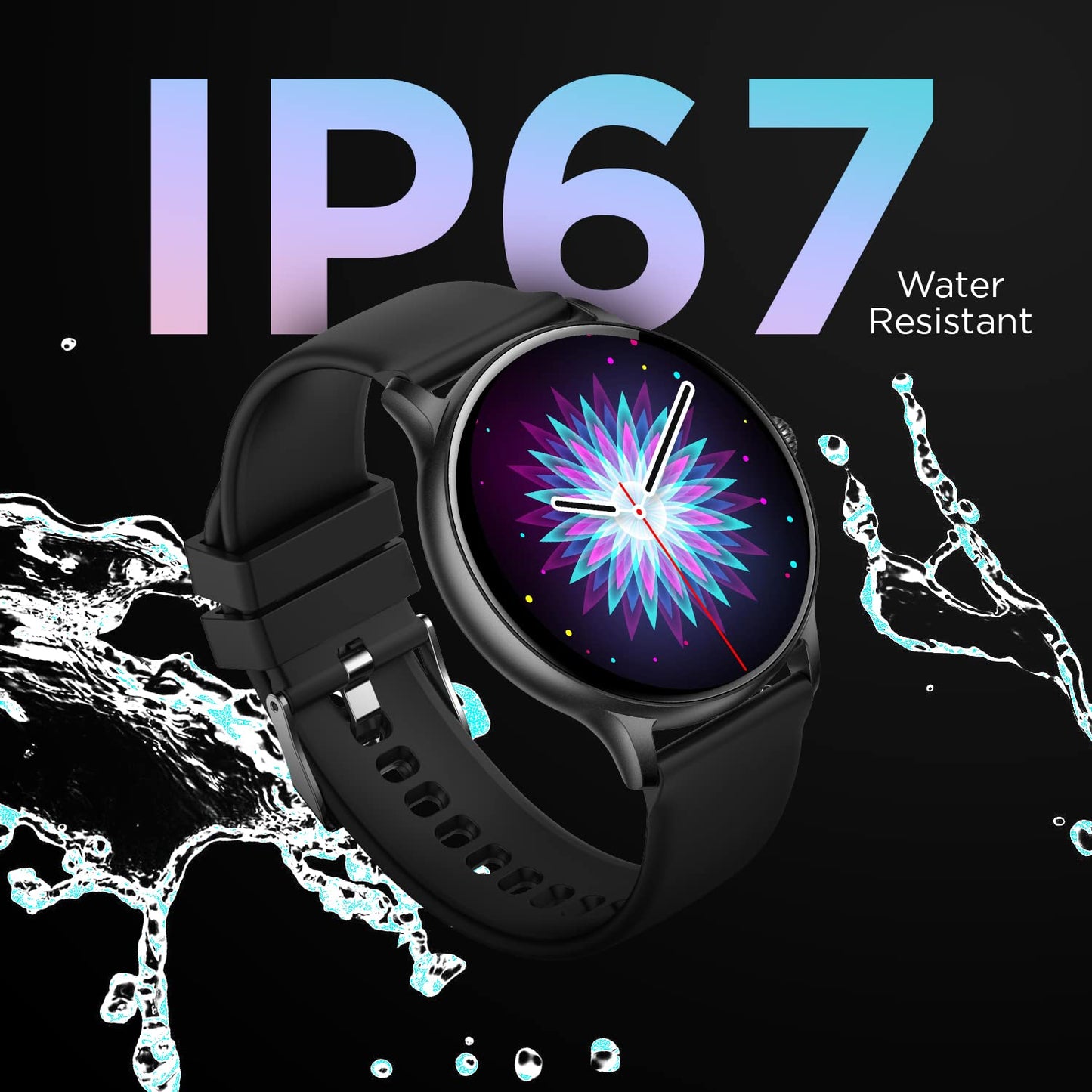 Fire-Boltt Phoenix Smart Watch with Bluetooth Calling 1.38,120+ Sports Modes, 240 * 240 PX High Res with SpO2, Heart Rate Monitoring & IP67 Rating (Black)