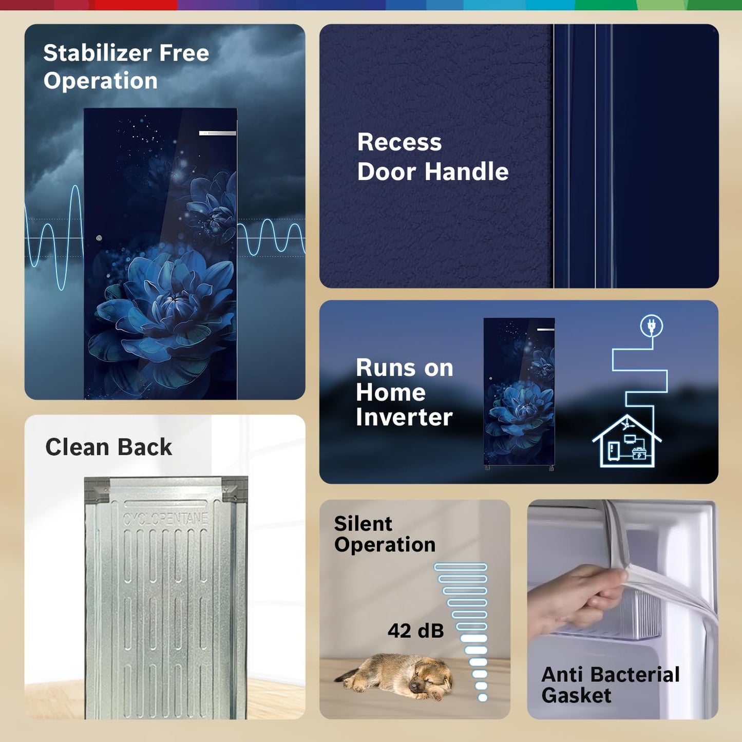 Bosch 187 L, 3 Star, Direct Cool Single Door Refrigerator (CST18B23NI, 2.5X Faster Cooling, 18 Hour Cooling Retention, Cool Bottle Zone, Feather Wine)