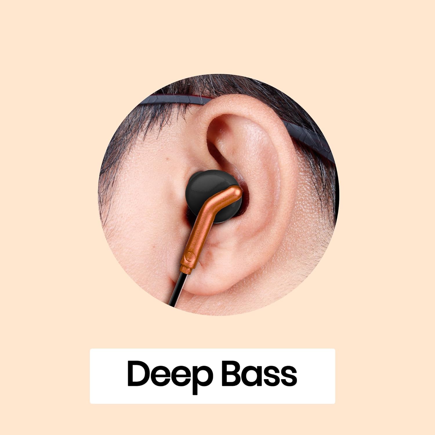 ZEBRONICS Bro 3.5Mm Wired in Ear Earphones, in-Line Mic, Deep Bass, 1.2M Strong and Long Lasting Cable, Light Weight, Compatible with Mobile | Tablet | Laptop (Orange)