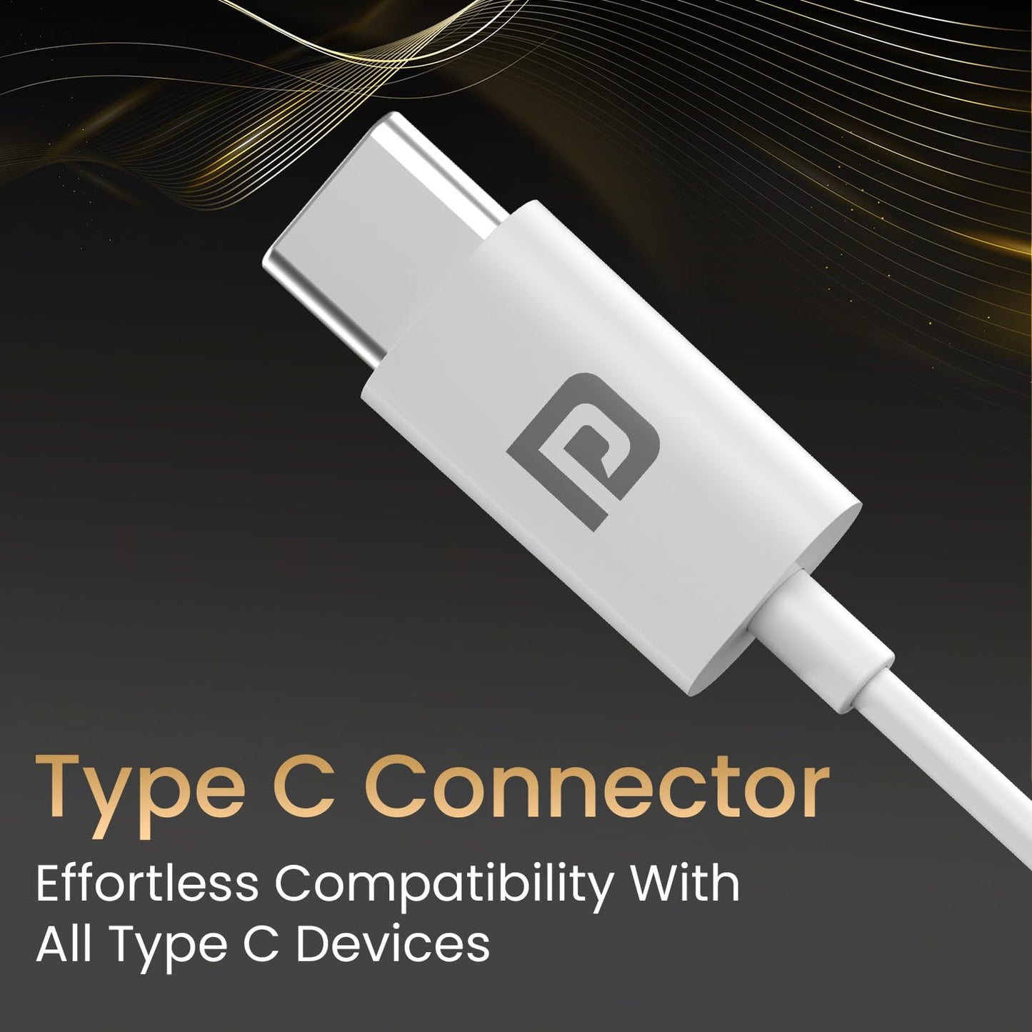 Portronics Conch Theta C in Ear Type C Wired Earphones with in Line HD Mic, Powerful Audio, 14.2mm Driver, Unique Earbuds Design, TPE Anti Tangle Wire, in line Controls, Wide Compatibility(White)