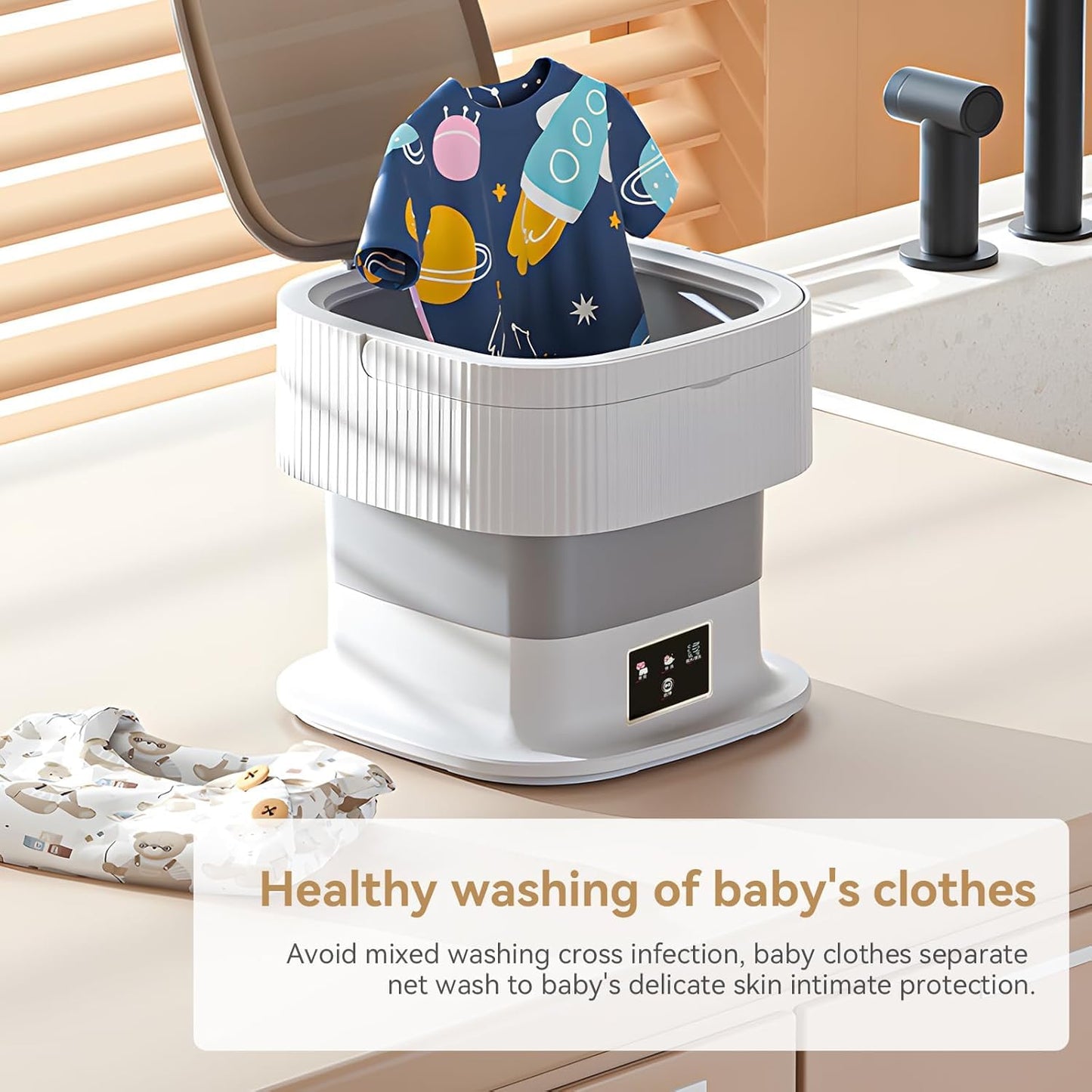 Welko Semi Automatic Folding 2kg Top Loading Mini Washing Machine with Cloth Dryer Deep Cleaning for Underwear Washing Machine Clothes Washer Home