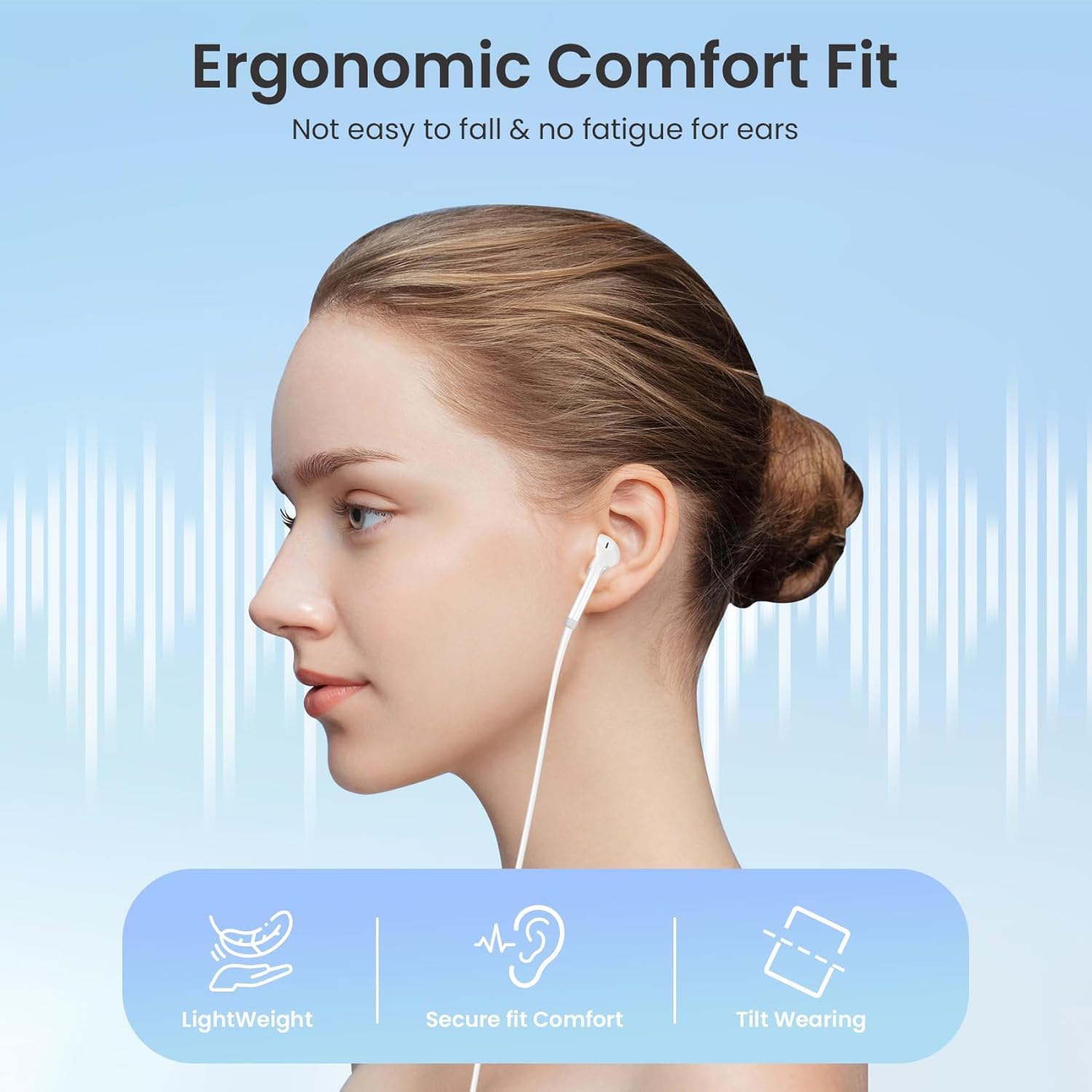 ONE43 Earphone,Wired Earphone Turbo BASS Sound for All Devices Full BASS Sound and Clear MIC for Calling (Classic)