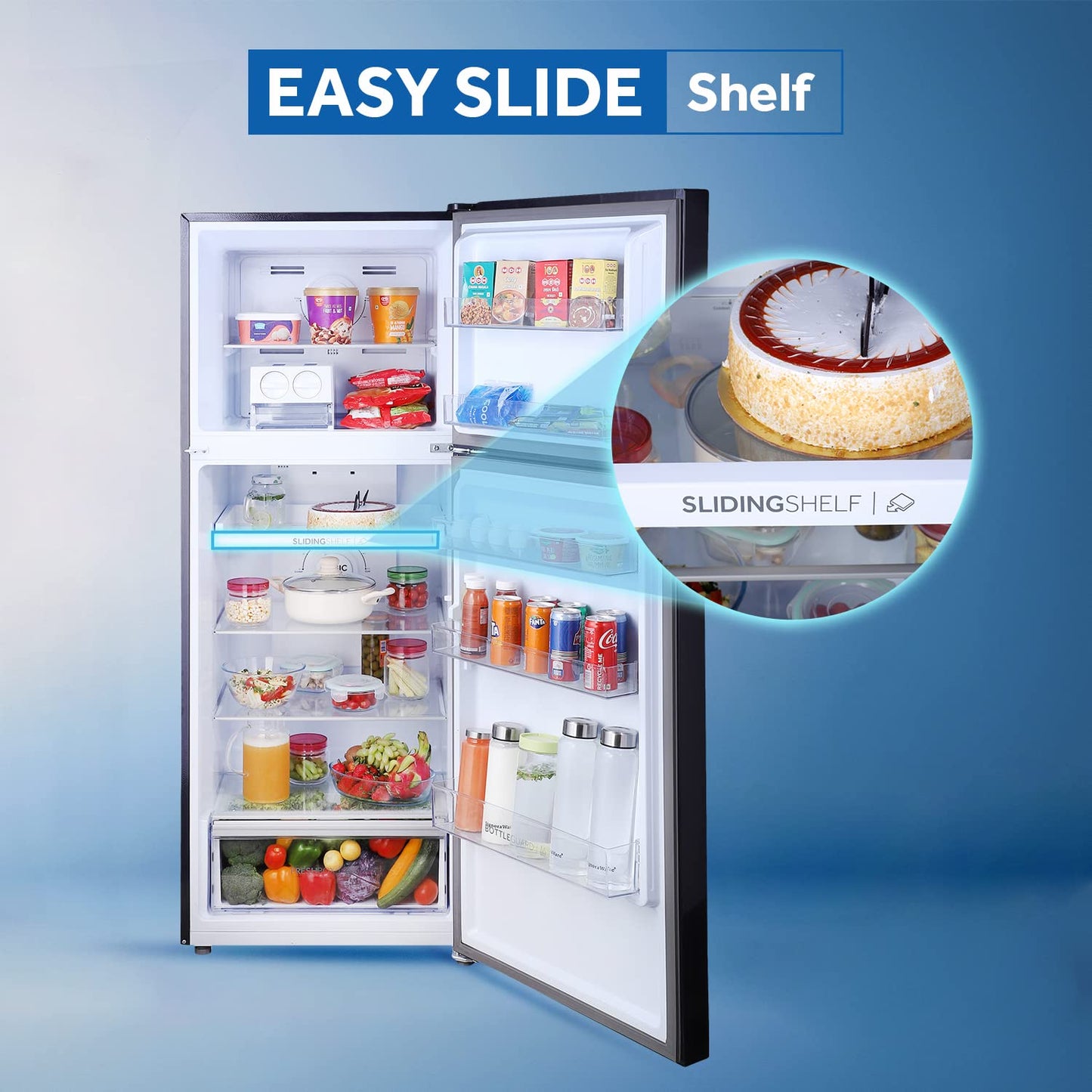 Haier 345 L 3 Star Double Door Frost Free Refrigerator Appliance, Triple Inverter & Dual Fan Technology (HRF-3654PBG-E, Bloom Glass,Glass Door, Convertible, 2022 Model)