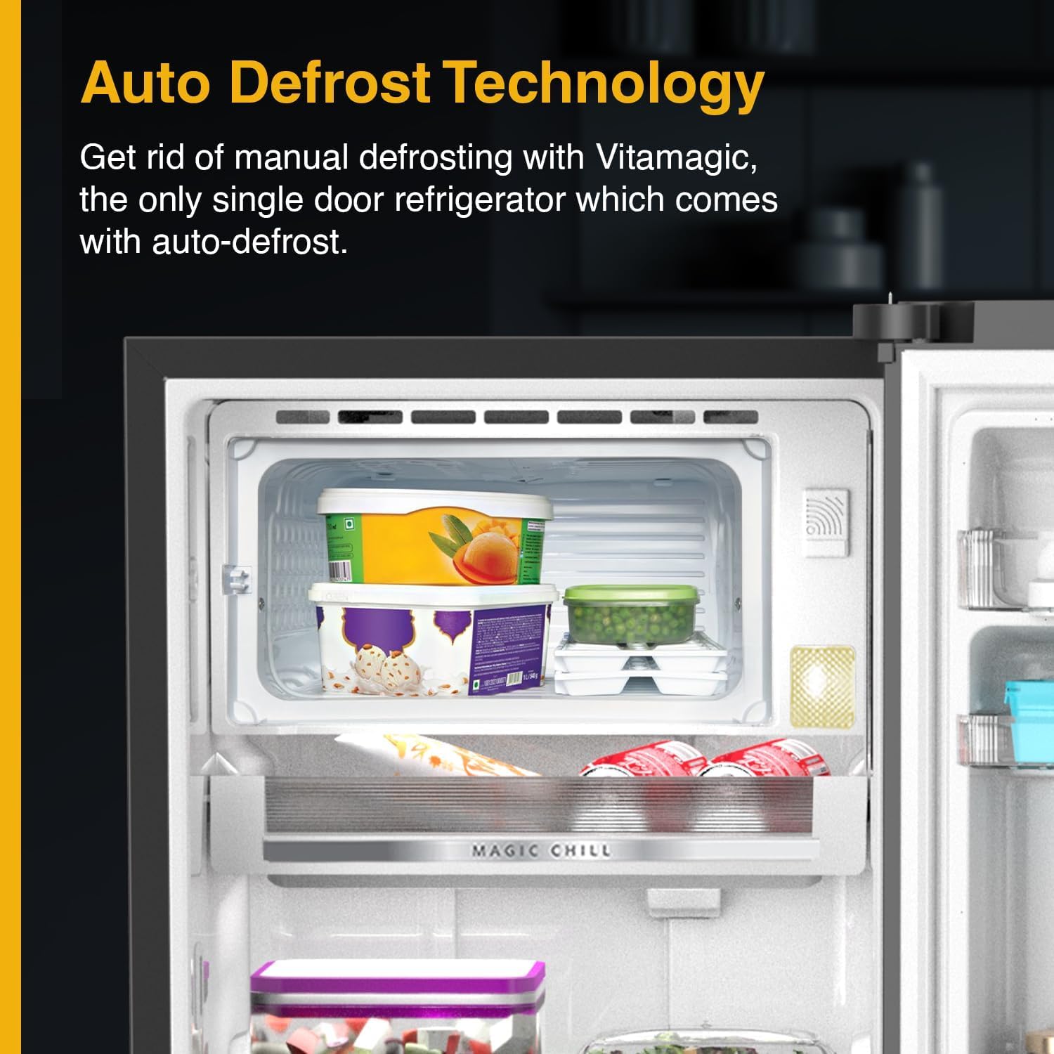 Whirlpool 192 L 3 Star Vitamagic PRO Frost Free Direct-Cool Single Door Refrigerator (215 VMPRO PRM 3S RADIANT STEEL-Z Fridge, Silver, Auto Defrost Technology)