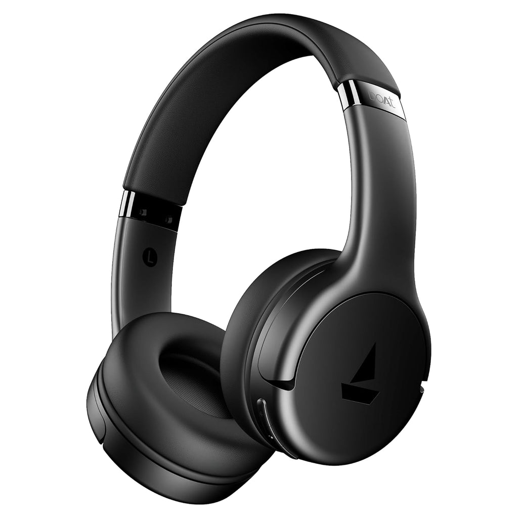 boAt Rockerz 411 (2025 Launch), 40Ms Low Latency, 40Hrs Battery, 40Mm Drivers, Enx Tech, Integrated Controls, V5.4 Bluetooth Headphones, Wireless Over Ear Headphone with Mic (Active Black)