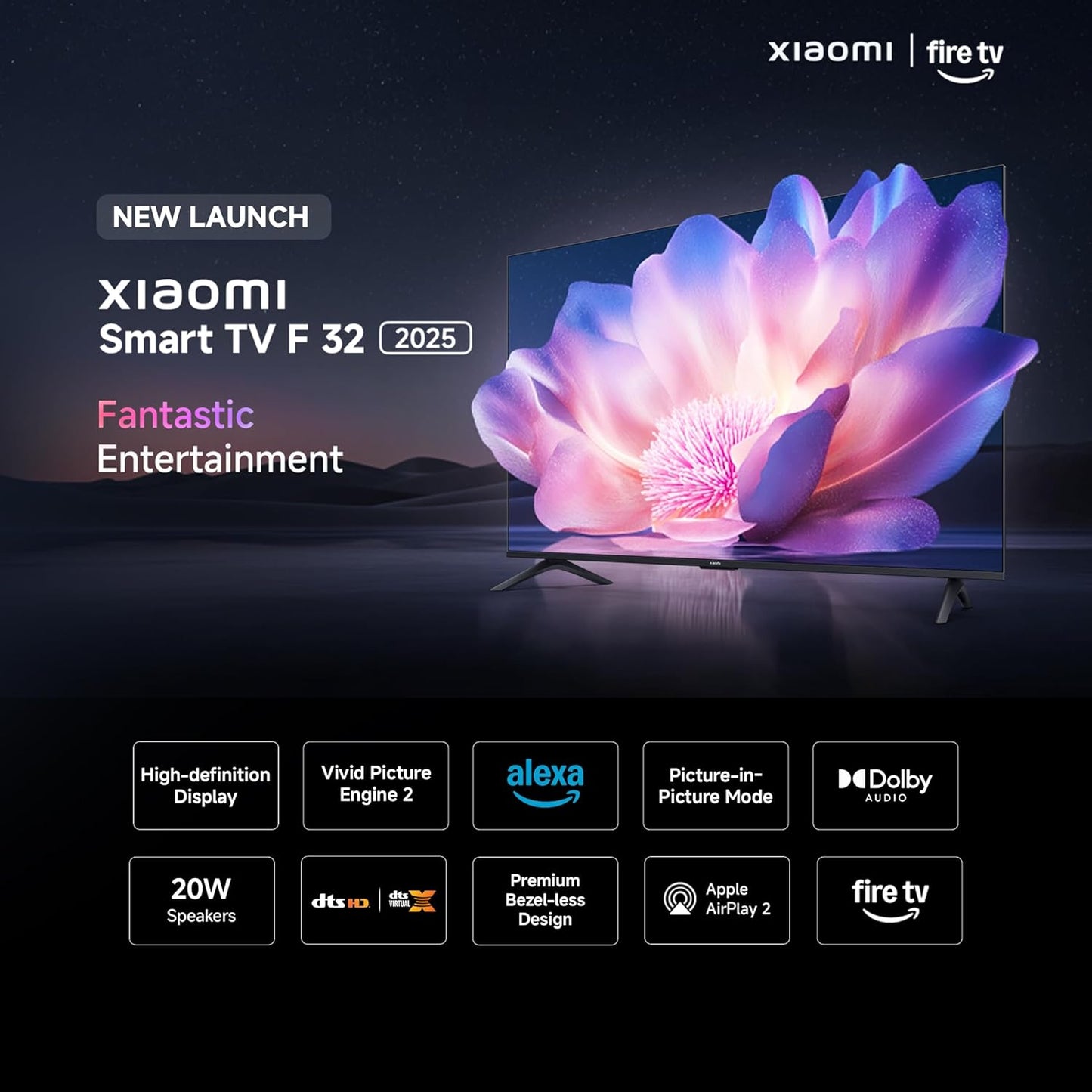 Xiaomi 80 cm (32 inch) F Series HD Ready Smart LED Fire TV L32MB-FIN