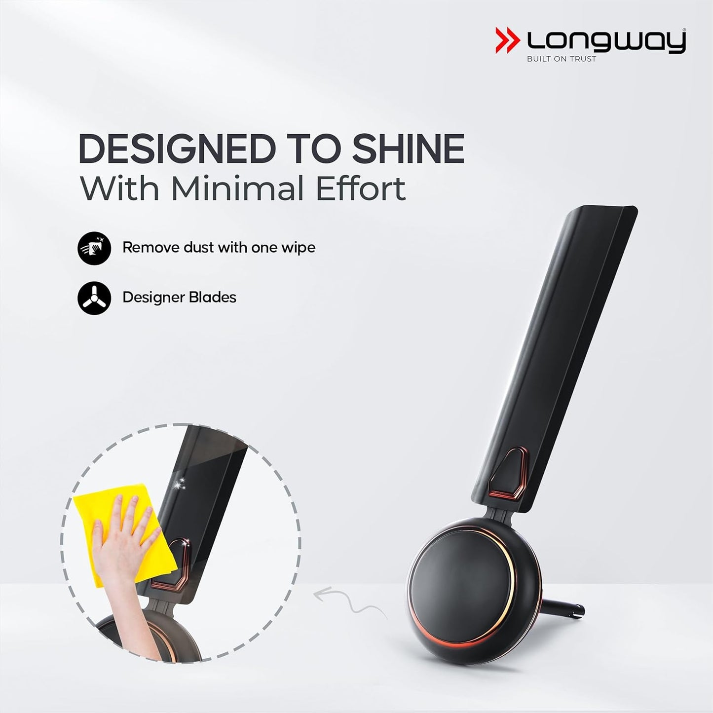 LONGWAY Kiger P2 1200 mm/48 inch Ultra High Speed 3 Blade Anti-Dust Decorative Star Rated Ceiling Fan (Smoked Brown, Pack of 2)