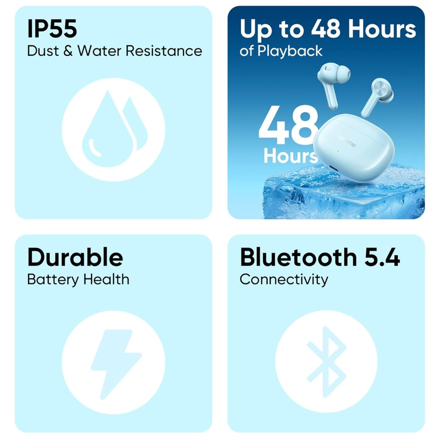 realme Buds T200x True Wireless Earbuds with 12.4mm Dynamic Bass Drivers, 25 dB ANC, Quad Mic, 45ms Latency, Upto 48 Hrs Playback, Fast Charge, IP55 Rated, BT 5.4 (Pure Black)