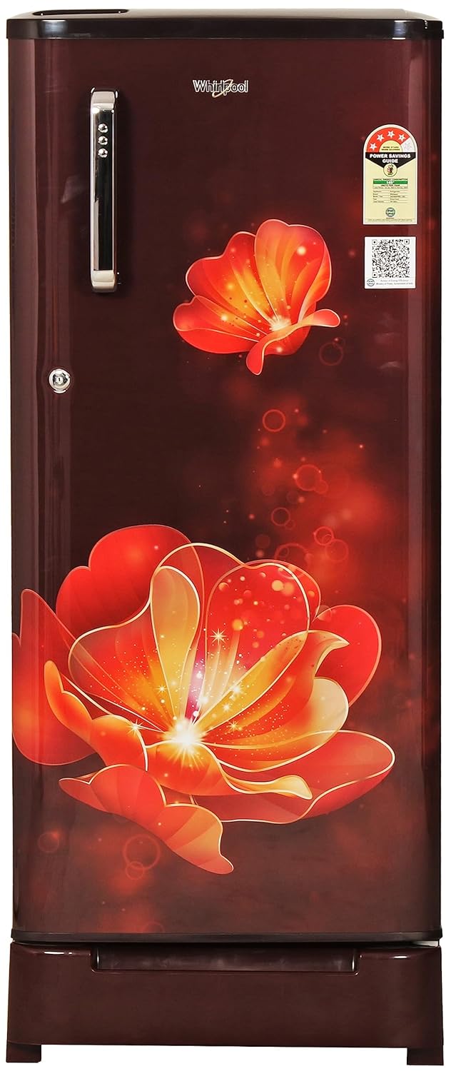 Whirlpool 184 L 4 Star Inverter Direct-Cool Single Door Refrigerator (205 WDE ROY 4S Inv WINE RADIANCE-Z, Base Stand with Drawer, 2023 Model)