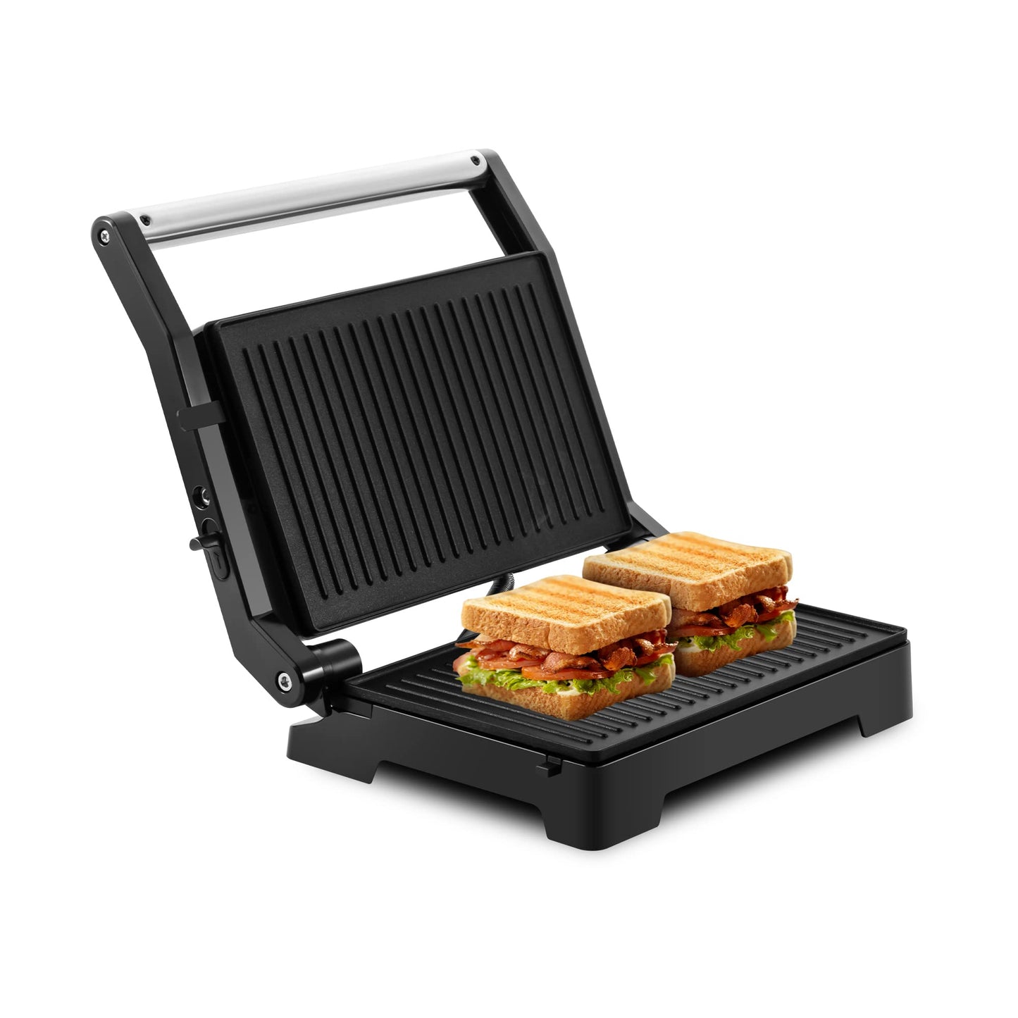 Wipro Elato BS202 1000 Watt Ceramic Grill Sandwich Maker, Scratch Resistant, 180° Open Sandwich Griller, Auto Cutoff, Non Toxic BPA, PTFE & PFOA Free, 2 Year Warranty, Regular Bread Size for 2 Slices