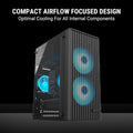 Fusionit Gaming Desktop PC Core i5-2400, 16GB DDR3 RAM, 256GB SSD, Windows 11 with MS Office 2021, 19" Monitor, WiFi, Keyboard & Mouse Included
