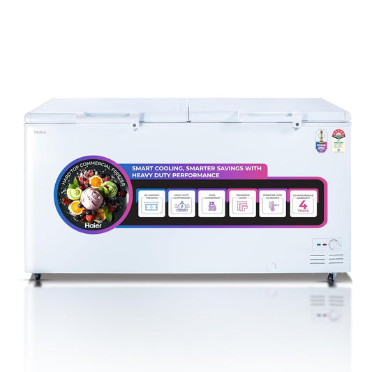 Haier HFC-588M5, 5-Star Rating, Double Door Convertible Deep Freezer, 5-Side Freezing, Dual Condenser, Inside Metal Liner & BEE Recognized Most Energy-Efficient Freezer (White)