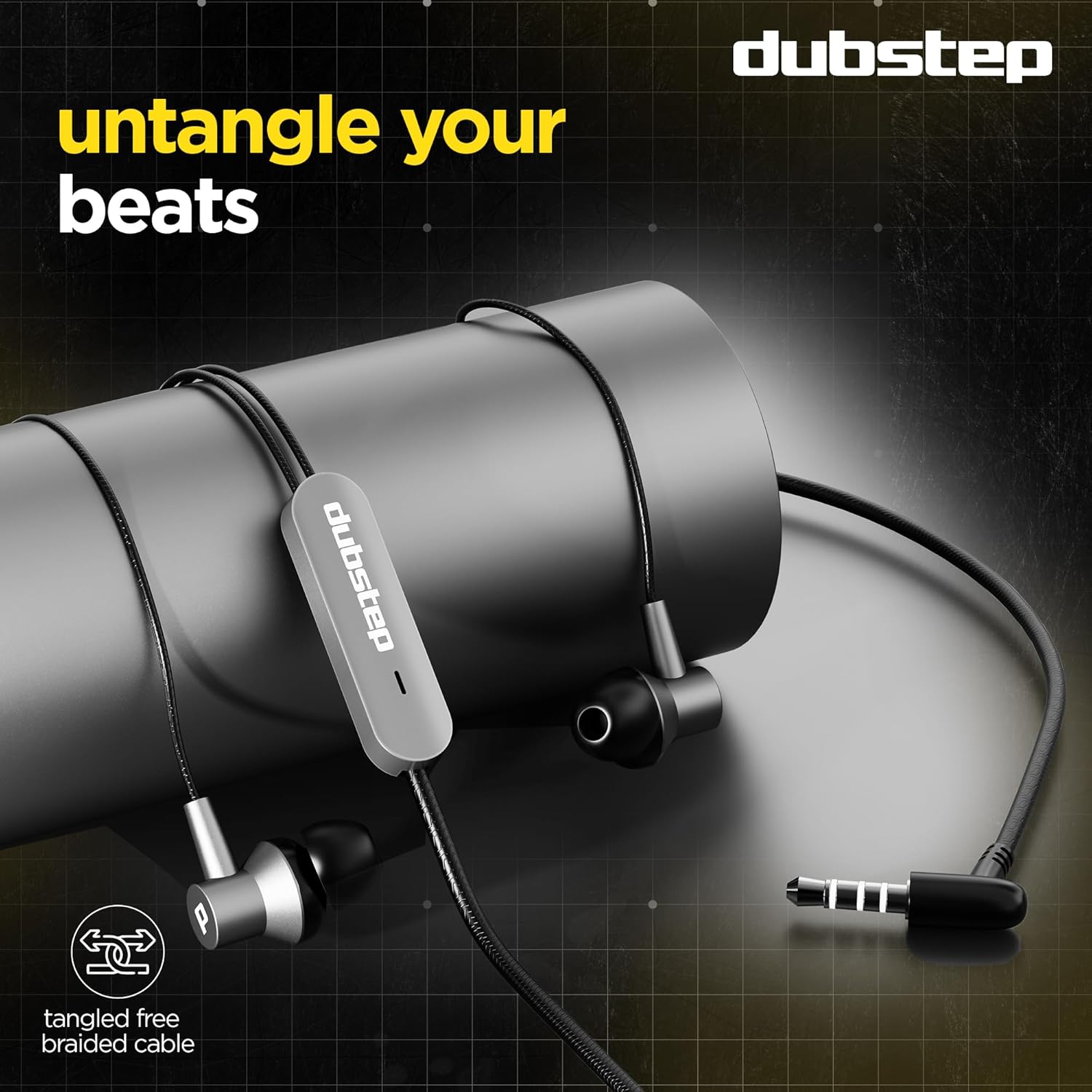 Dubstep Squad M7 with X-Bass Technology, 10mm Dynamic Drivers, Mobile/Laptop Compatible, 3.5 mm Audio Jack, in-Ear Wired Headphones with Mic - Grey