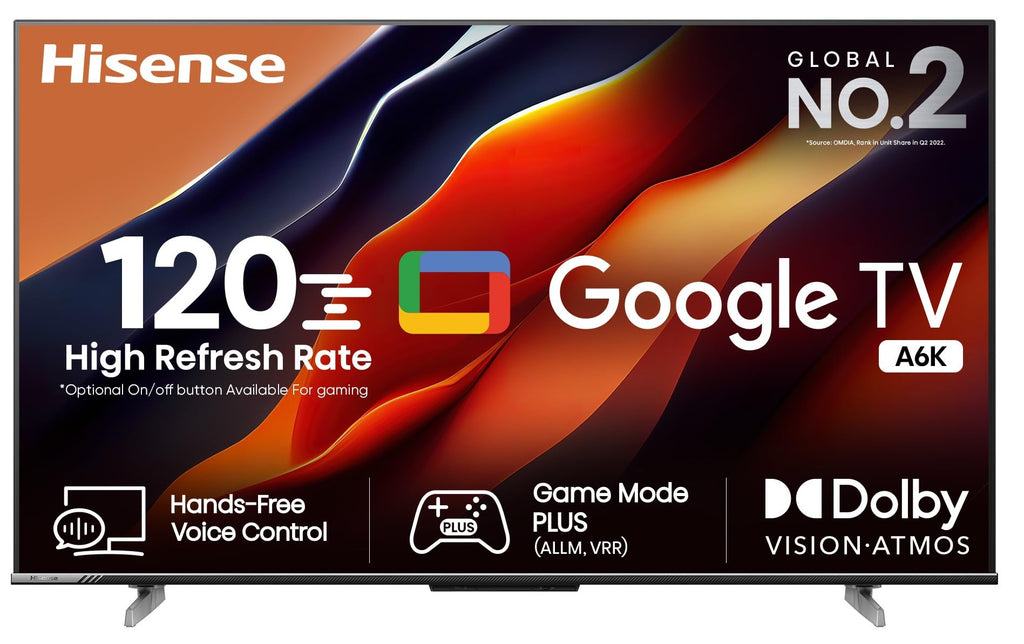 Hisense 139 cm (55 inches) E6N Series 4K Ultra HD Smart LED Google TV 55E6N (Black)