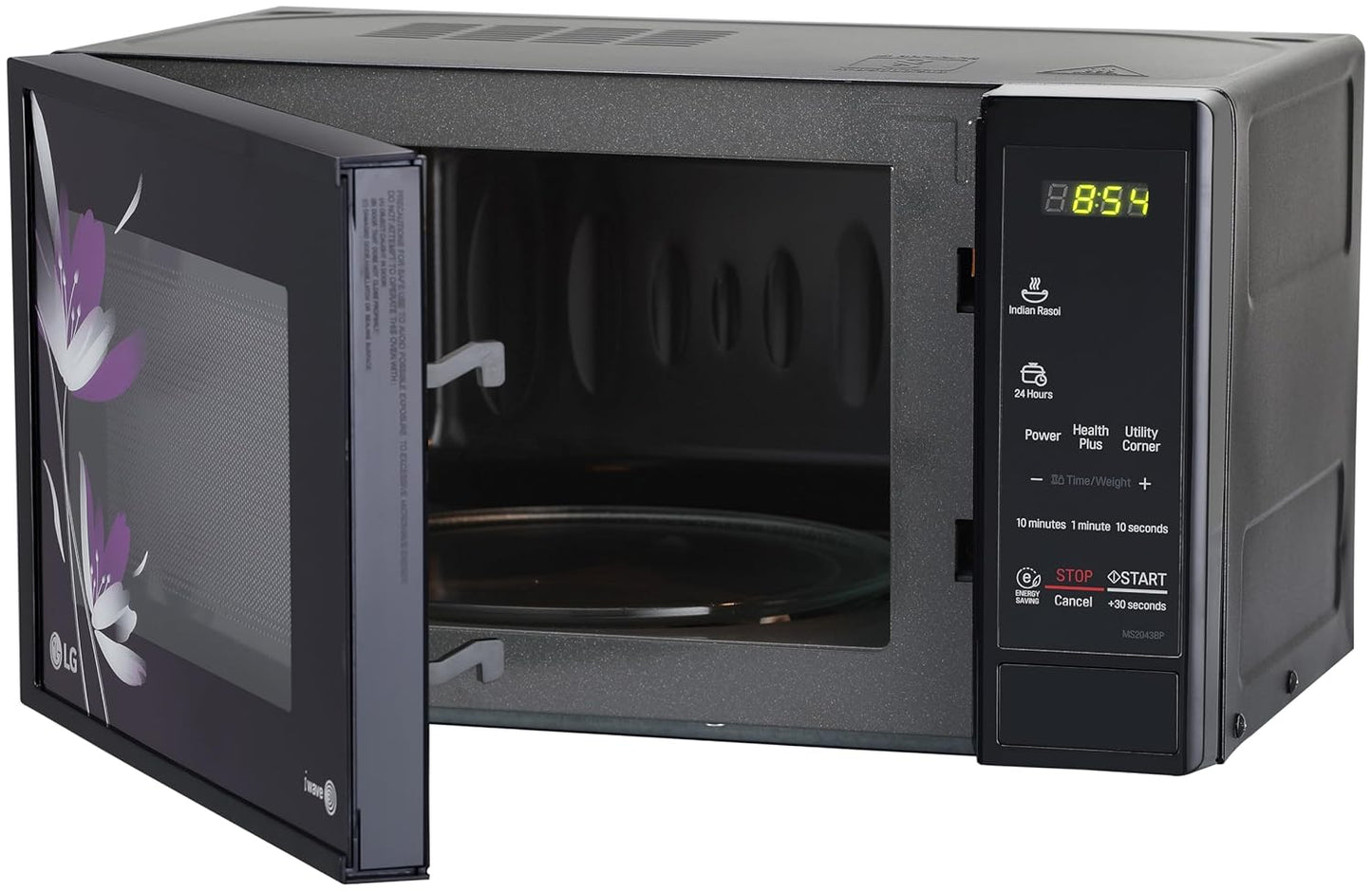 LG 20 L Solo Microwave Oven (MS2043BP, Black, Health plus Menu, I-Wave Technology, Indian Cuisine, Even Reheat & Defrost, Auto Cook Menu, Anti-Bacterial Cavity & Steam Clean)