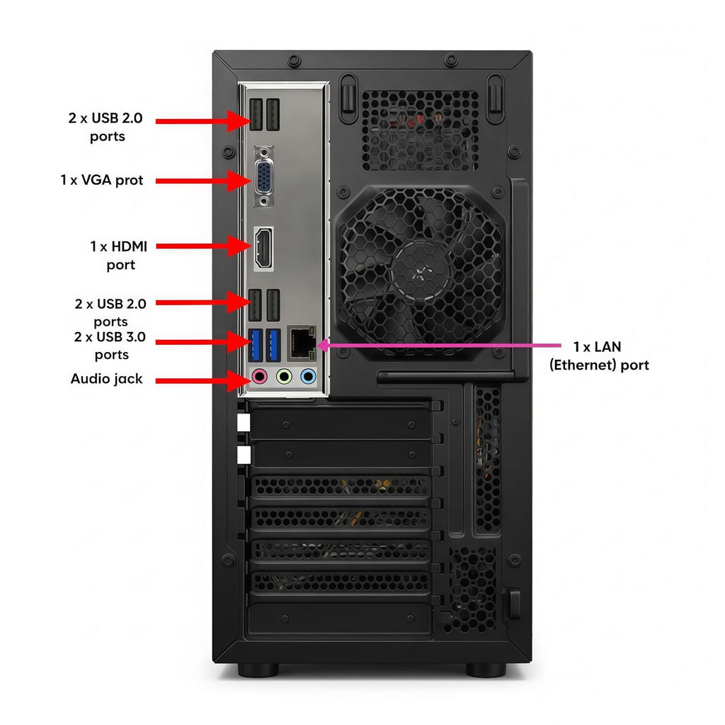 Assembled Pc Core i7-4th gen | 8 GB RAM, 256 GB SSD, Win 11 Pro, MS Office WiFi | High-Performance Desktop Computer for Home and Office – Black