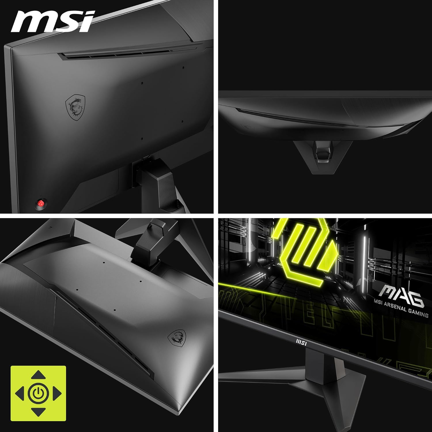 MSI MAG 255F E20 24.5-Inch FHD 1920x1080 Gaming Monitor, 200Hz, 0.5ms, HDR Ready, AMD FreeSync Premium, Eye Care, AI Vision, HDMI 2.0b, DP 1.2a, Frame-Less, Tilt Adjustable, Vesa Mount, Black
