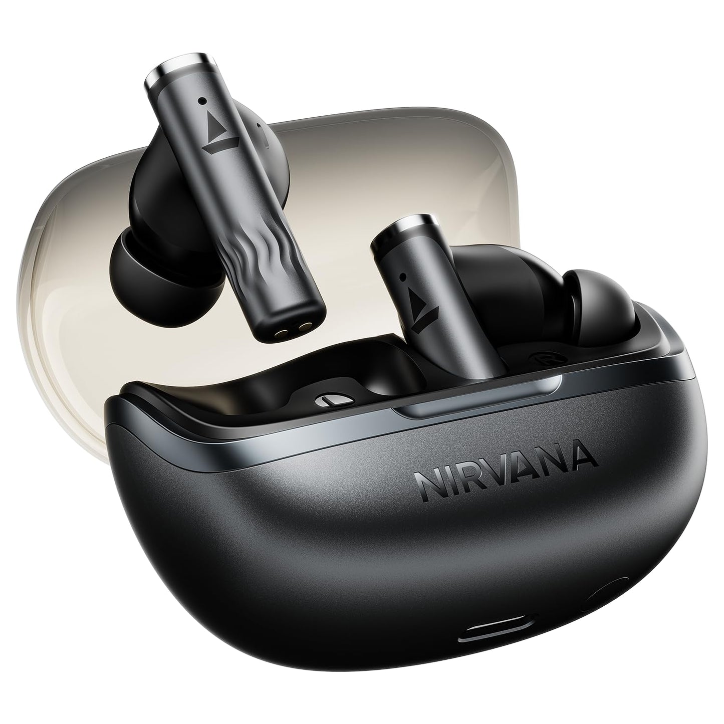 boAt Nirvana Zenith Pro (2025), 50dB Hybrid Adaptive ANC, Spatial Audio, Hi-Res Audio LDAC, 6Mics AI-ENx, 80 Hrs Battery, Bluetooth Earbuds, TWS Ear Buds Wireless Earphones with mic (Platinum Gold)