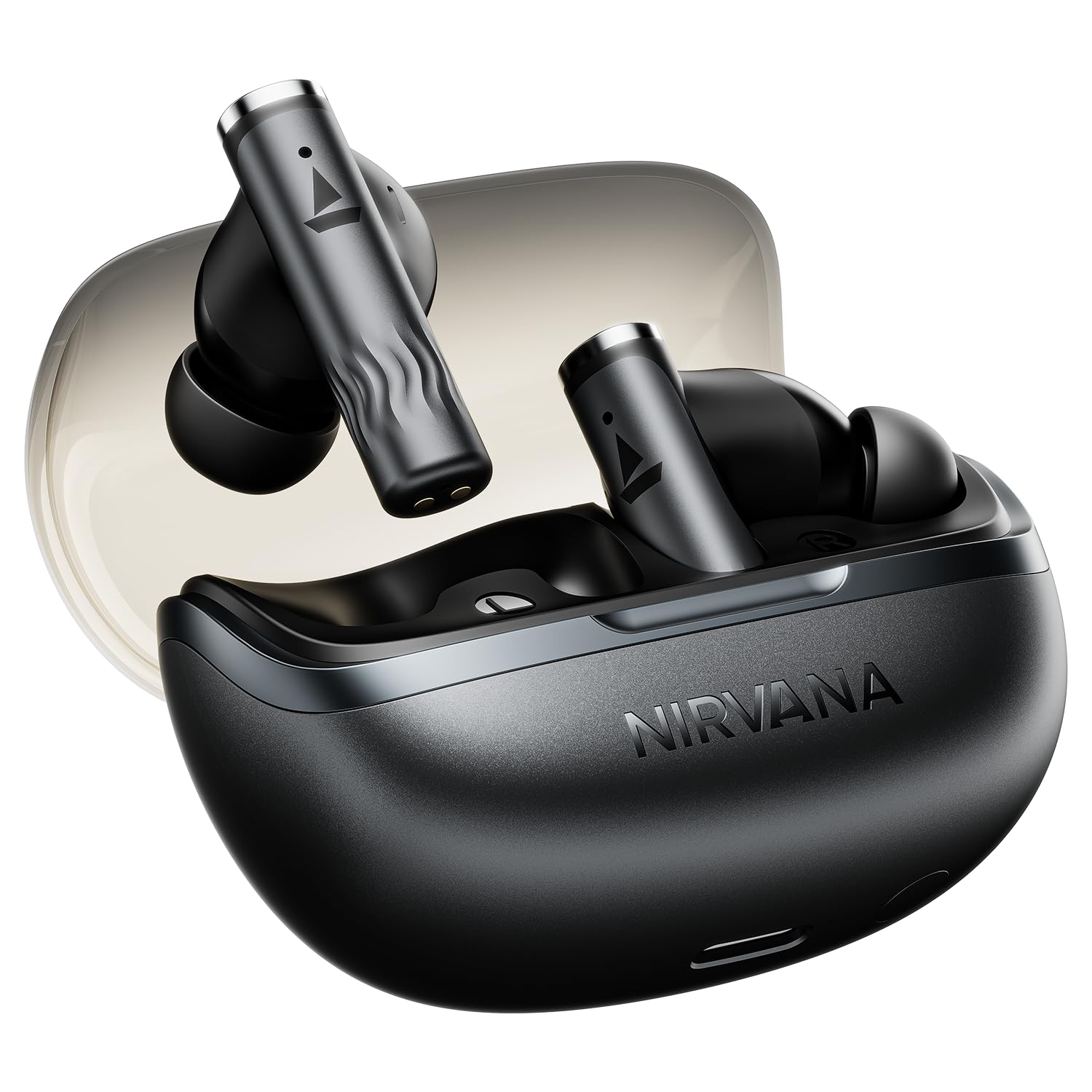 boAt Nirvana Zenith Pro (2025), 50dB Hybrid Adaptive ANC, Spatial Audio, Hi-Res Audio LDAC, 6Mics AI-ENx, 80 Hrs Battery, Bluetooth Earbuds, TWS Ear Buds Wireless Earphones with mic (Platinum Gold)