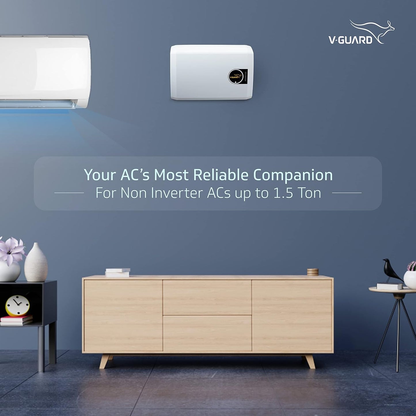 V-Guard Magno 410 AC Stabilizer for 1.5 ton AC | Intelligent Time Delay System | Energy Efficient Design | Convenient LED Indicator | 2 Year Warranty by V-Guard| White (Working Range 170-270 VAC)