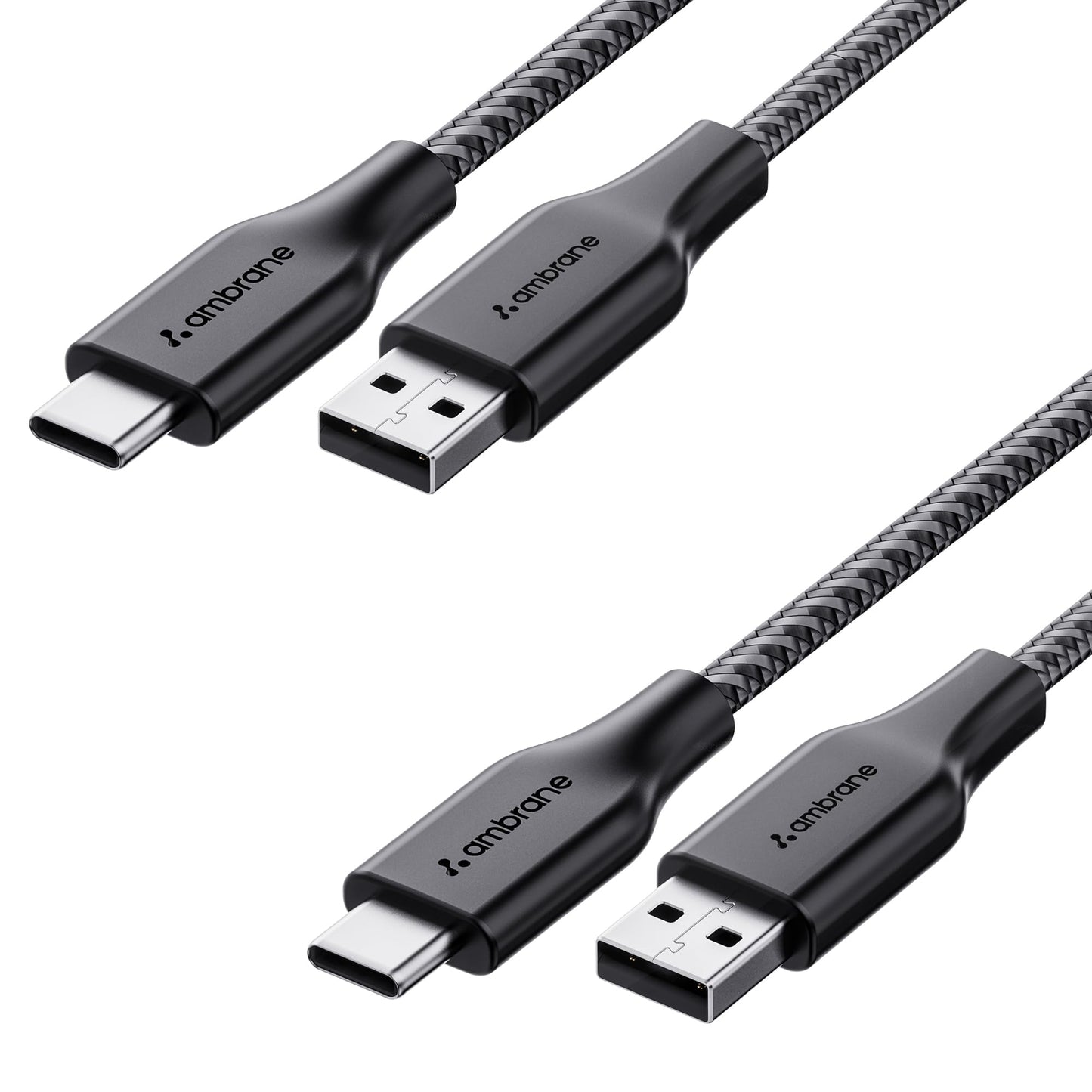 Ambrane Unbreakable 60W Fast Charging 1.5M Braided Type C to Type C Cable for Smartphones, Tablets, Laptops & Other Type C Devices, PD Technology, 480Mbps Data Sync (RCTT15, Black)