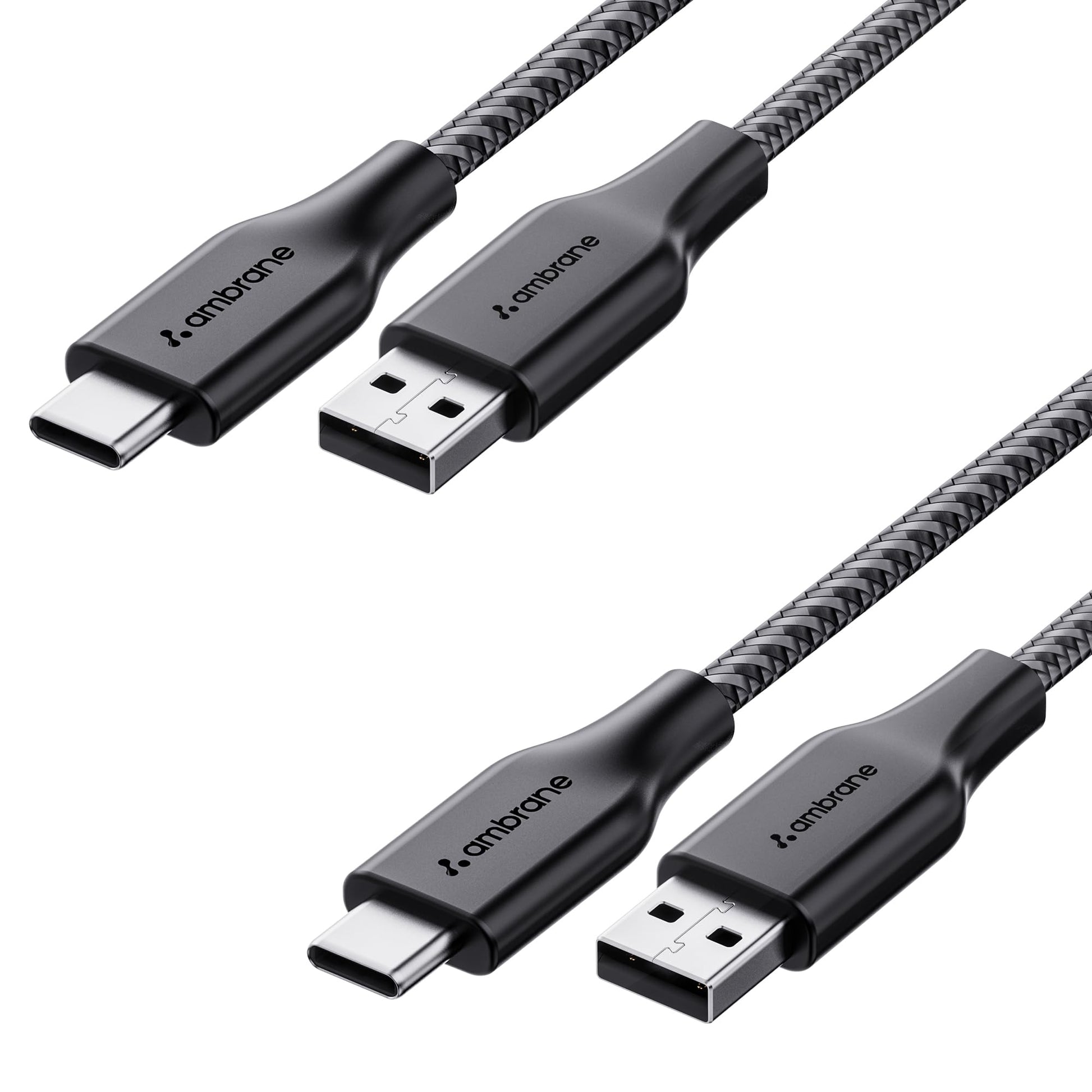 Ambrane Unbreakable 60W Fast Charging 1.5M Braided Type C to Type C Cable for Smartphones, Tablets, Laptops & Other Type C Devices, PD Technology, 480Mbps Data Sync (RCTT15, Black)