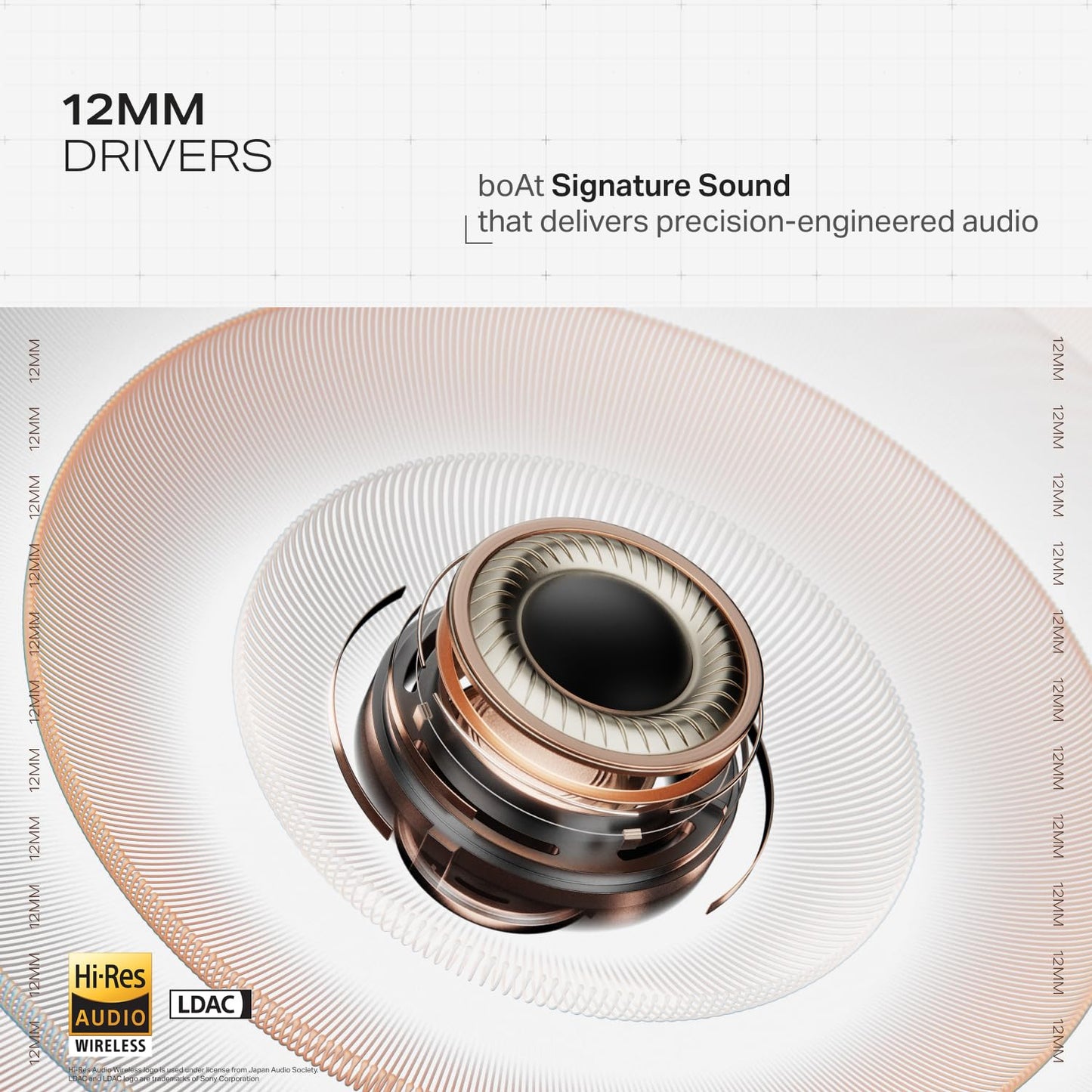 boAt Nirvana Zenith Pro (2025), 50dB Hybrid Adaptive ANC, Spatial Audio, Hi-Res Audio LDAC, 6Mics AI-ENx, 80 Hrs Battery, Bluetooth Earbuds, TWS Ear Buds Wireless Earphones with mic (Platinum Gold)