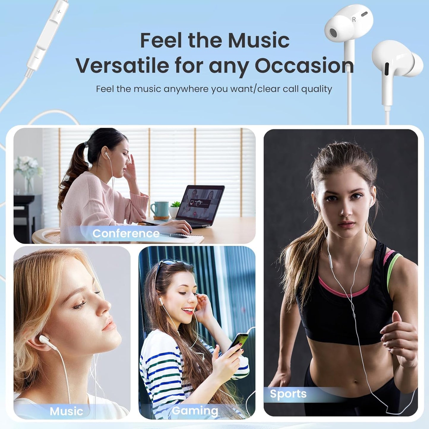 ONE43 Earphone,Wired Earphone Turbo BASS Sound for All Devices Full BASS Sound and Clear MIC for Calling (Classic)