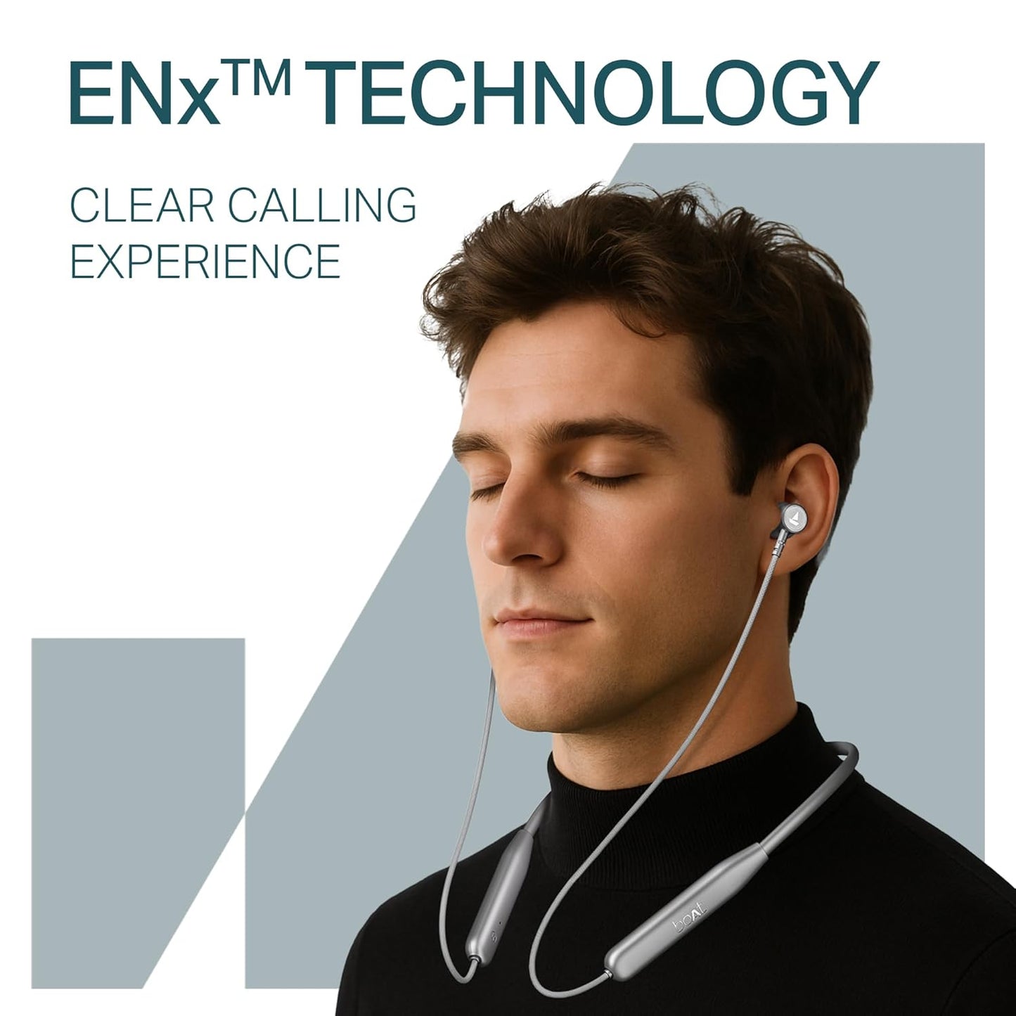 boAt Rockerz 113 (2025 Launch), 40 Hrs Playback, Dual Pair, Fast Charge, Enx Tech, Low Latency, Magnetic Buds, Bluetooth Neckband, Wireless with Mic in Ear Earphones(Ash Grey)