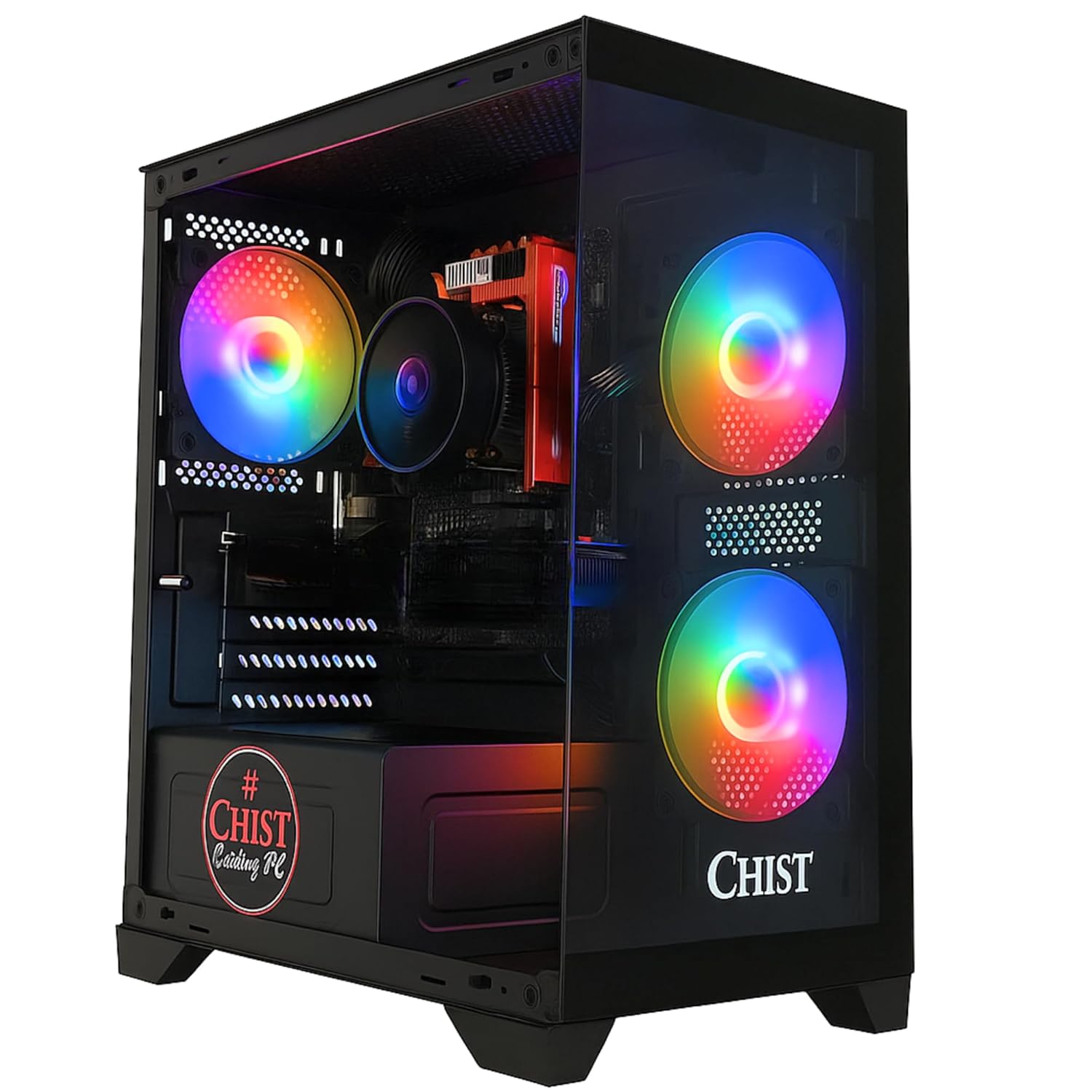 CHIST Gaming Tower PC AMD Radeon Graphics Windows AMD Ryzen 5 5600GT/ 16GB DDR4 Ram 1TB NVMe SSD/ 650 PSU (Black)