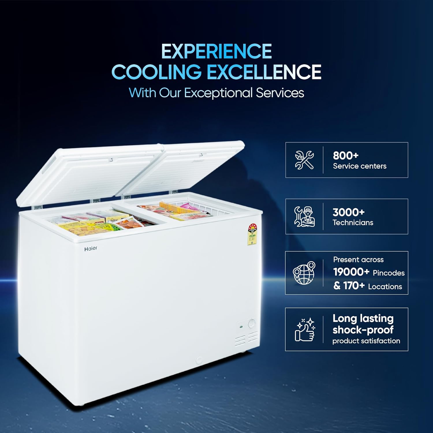 Haier HFC-320DM5, 5 Star Rating Double Door Convertible Deep Freezer, 5 Side Uniform Freezing, Heavy Duty Compressor, inside metal liner with 3 Layer Door Design (White)
