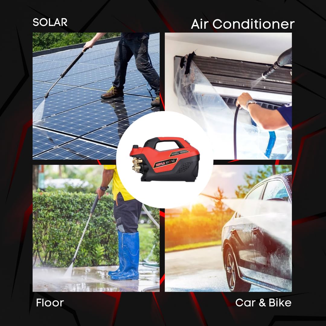 Starq AWP 2.8 High Pressure Washer, Car Washer, 2800 Watts Motor, 350 Bars, 12L/Min Flow Rate, 8 Meters Outlet Hose, Portable, Car, Bike & Home Cleaning