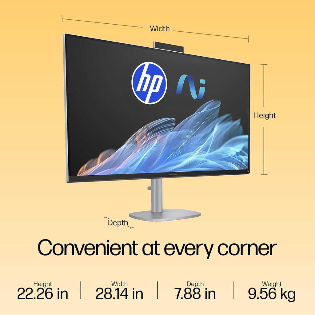 HP OmniStudio X Next Gen AI AIO, Intel Core Ultra 7 258V, 47 Tops,(32GB DDR5,1TB SSD) 4K UHD (3840 x 2160), IPS,550 nits,31.5inch(80.1cm), Win 11, Office24, Meteor Silver, 9.56kg, 32-c1574in