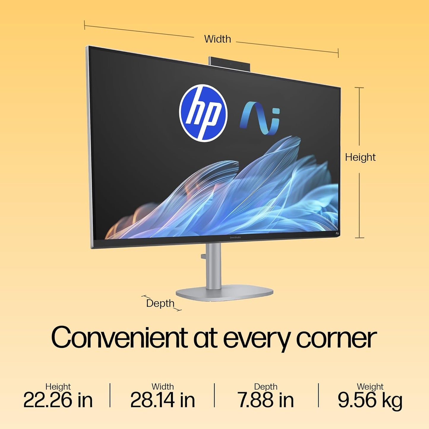 HP OmniStudio X Next Gen AI AIO, Intel Core Ultra 7 258V, 47 Tops,(32GB DDR5,1TB SSD) 4K UHD (3840 x 2160), IPS,550 nits,31.5inch(80.1cm), Win 11, Office24, Meteor Silver, 9.56kg, 32-c1574in