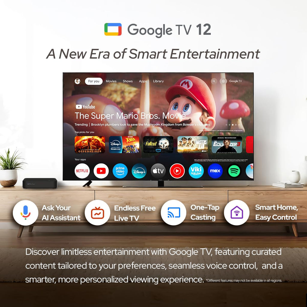 ElectroniksIndia GT1 GTV Android 12 Certified Mini PC : Realtek RTD1325, 2GB DDR4, 32GB eMMC, WiFi 6, Dolby Atmos, 4K HDR, Ai-Powered Visuals