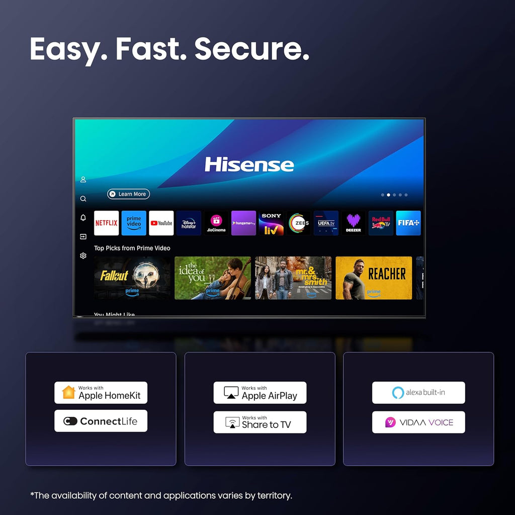 Hisense 254 cm (100 inches) E7Q PRO Series 4K Ultra HD Smart QLED TV 100E7Q PRO (Charcoal Grey)