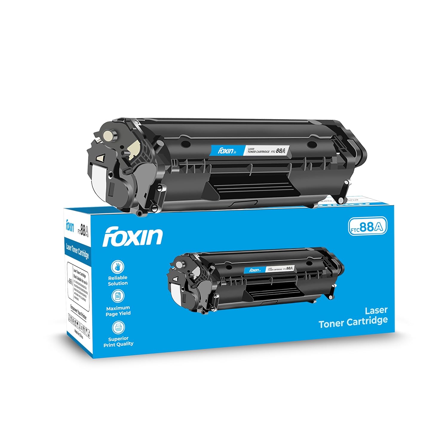 FOXIN FTC 88A/CC388A Black Laser Toner Cartridge Compatible for HP Laserjet Printer M1136, MFP, P1007, P1106, P1108, P1008, M1213nf, MFP, M126nw MFP, M1218nfs, M128fw MFP, M128fn , MFP, M226DW, M226DN